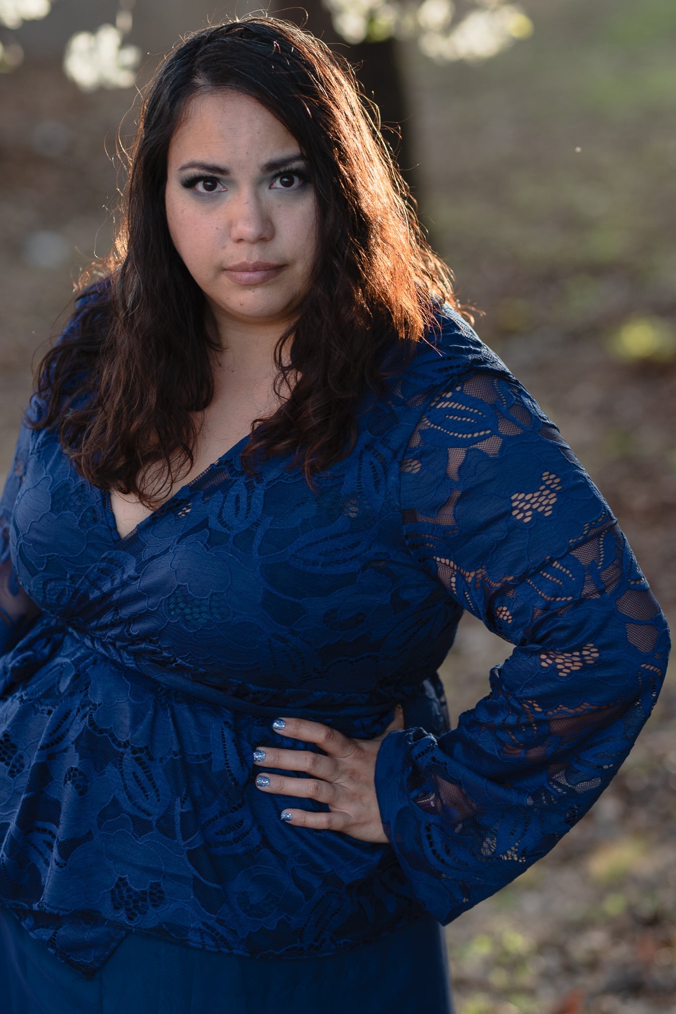 Peony Petals in Blue. Stretch Lace Fabric. SL-127-BLU - Boho Fabrics