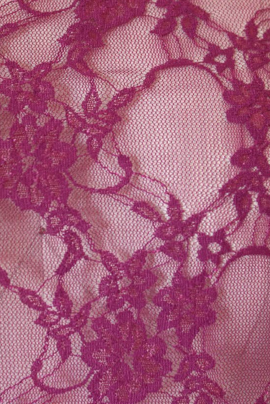Petite Floral Stretch Lace in Magenta. SL-108-MGNT. - Boho Fabrics