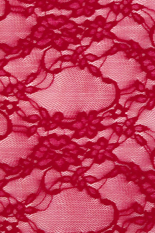 Petite Floral Stretch Lace in Red. SL-108-RED. - Boho Fabrics