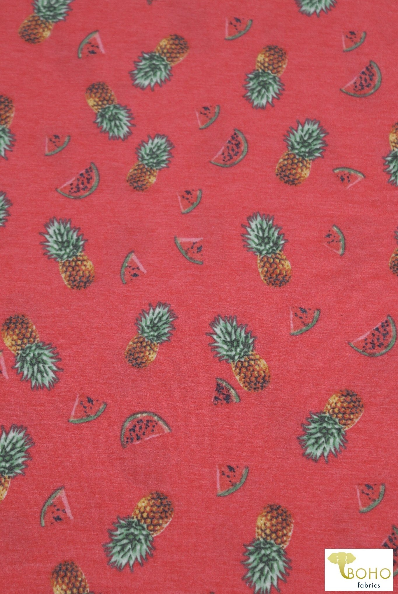 Pineapples & Watermelon, French Terry Knit Print. FTP-329 - Boho Fabrics