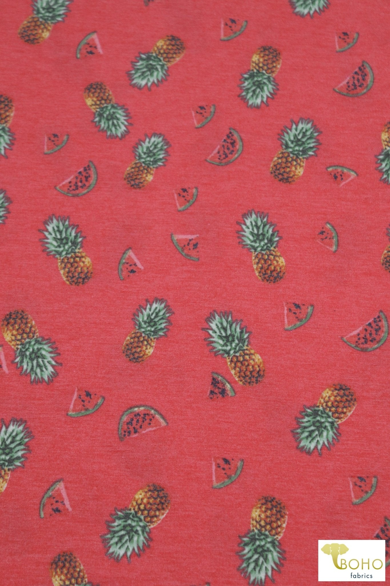 Pineapples & Watermelon, French Terry Knit Print. FTP-329 - Boho Fabrics