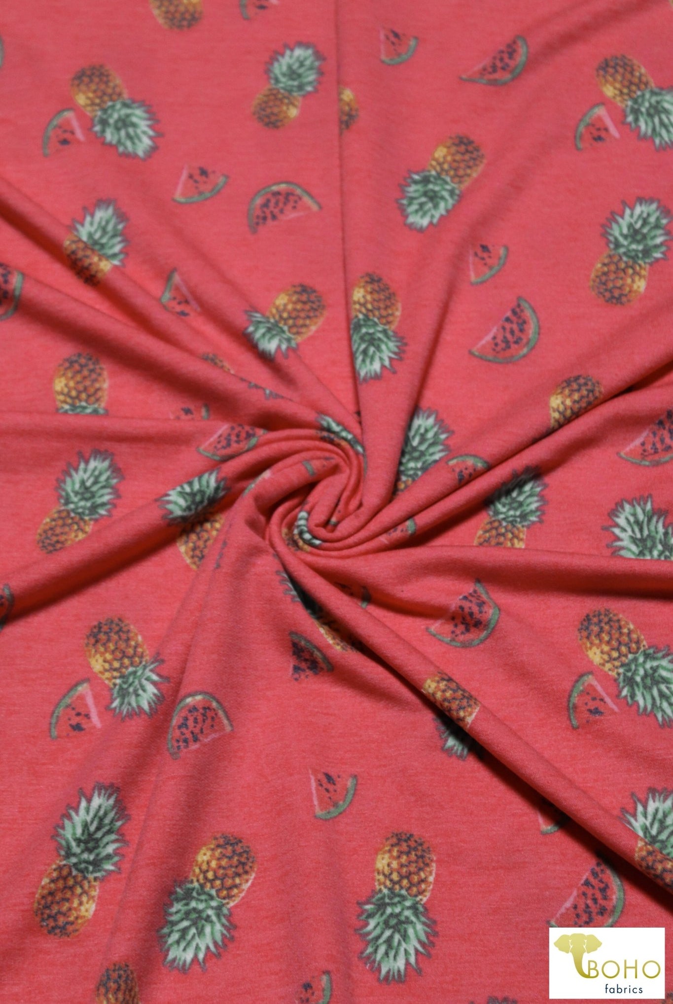 Pineapples & Watermelon, French Terry Knit Print. FTP-329 - Boho Fabrics