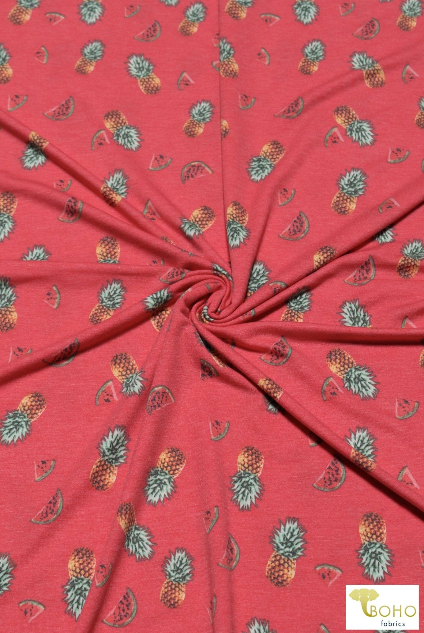 Pineapples & Watermelon, French Terry Knit Print. FTP-329 - Boho Fabrics