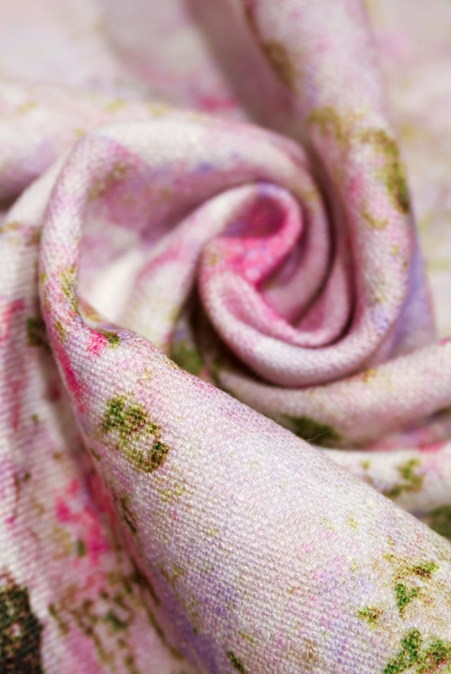 Pink Abstract Pressed Floral Burst Linen-Look Canvas Woven Fabric - Boho Fabrics - Home Dec. & Upholstery Fabric
