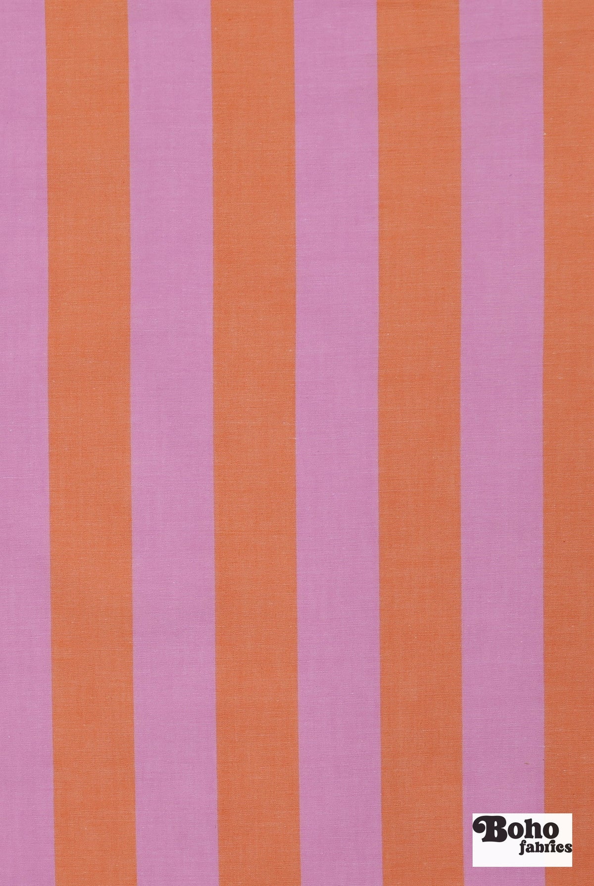 Pink and Orange 1 3/8" Wide Striped Cotton Shirting Woven Fabric - Boho Fabrics - Woven, Fabric