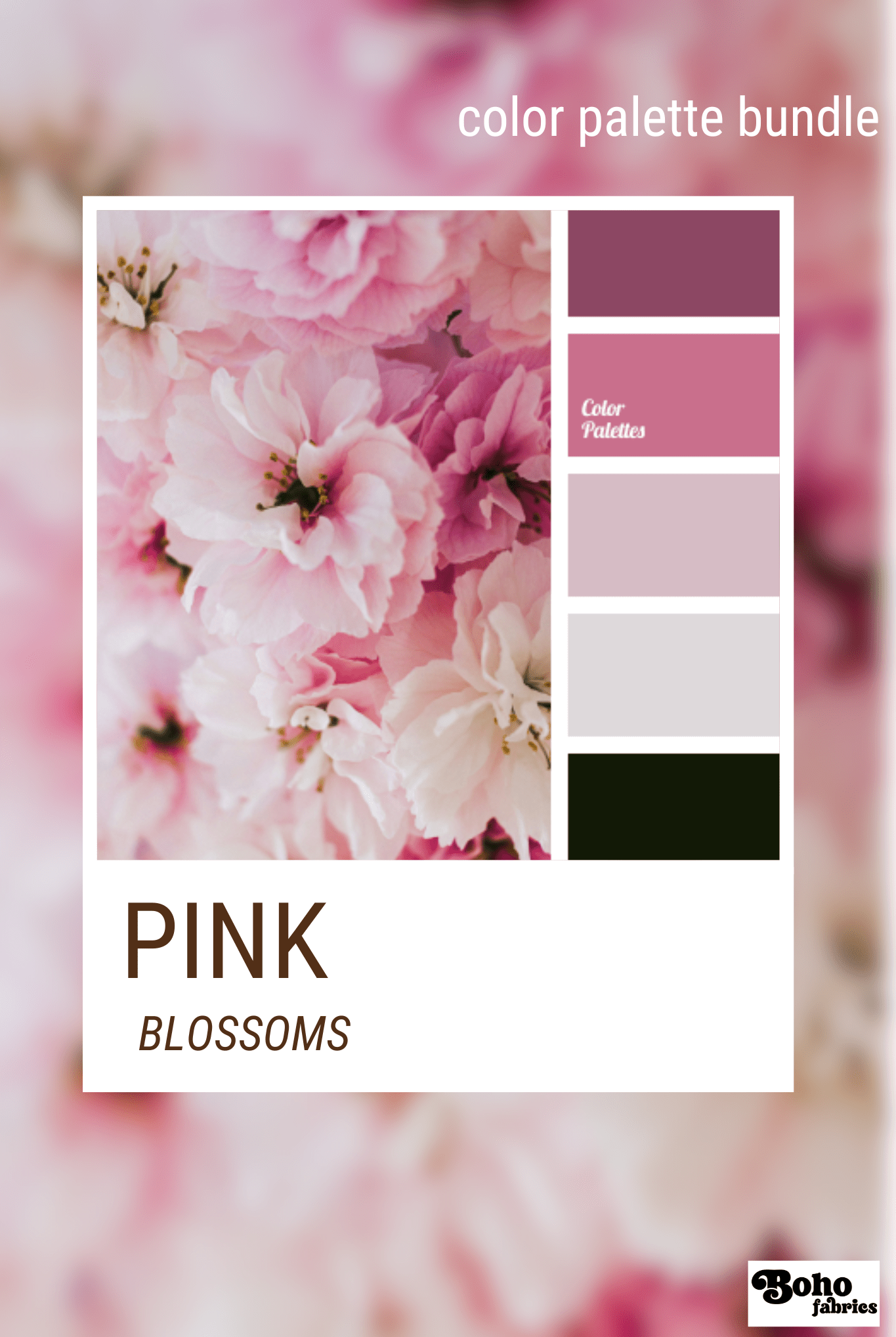 Pink Blossoms, Mystery Color Palette Bundle - Boho Fabrics - Fabric Bundles