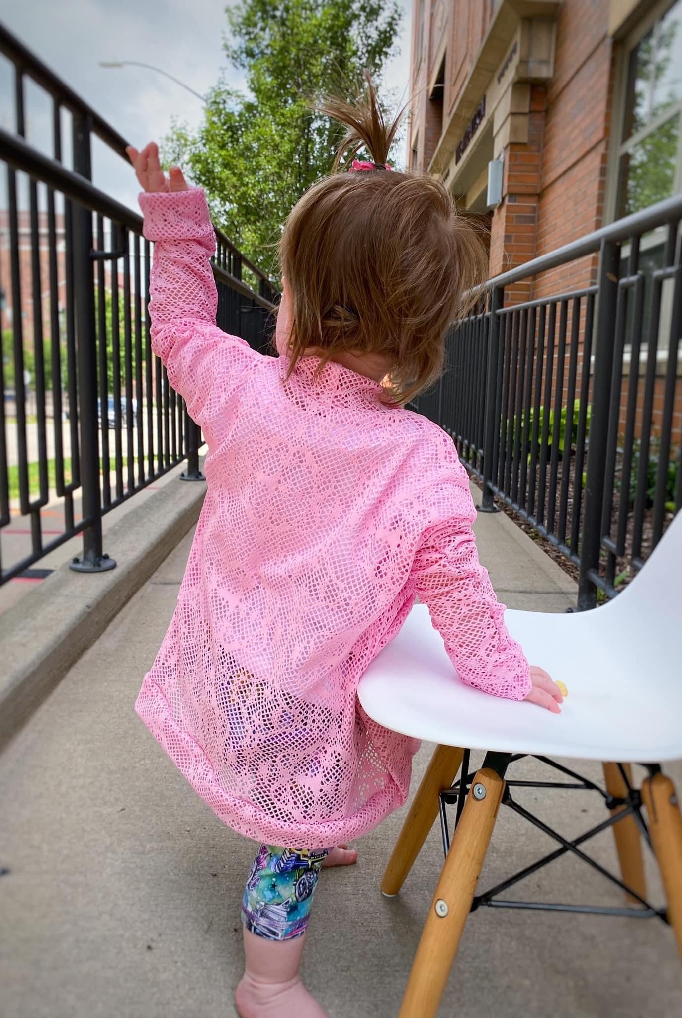 Pink ButterflyStretch Lace Fabric - Boho Fabrics - Stretch Lace Fabric