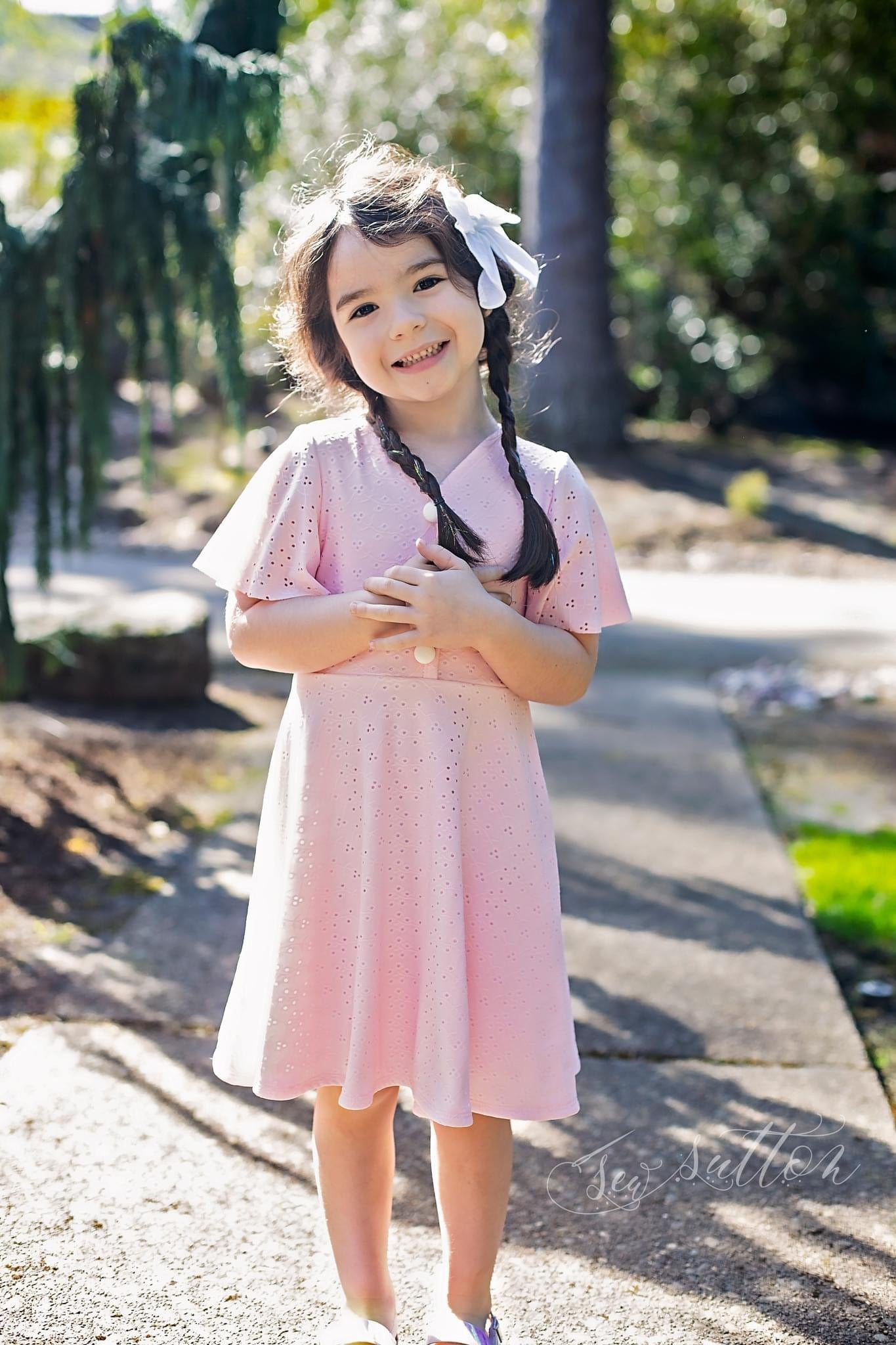 Pink, Eyelet Knit Fabric - Boho Fabrics - Jacquard Knit Fabric