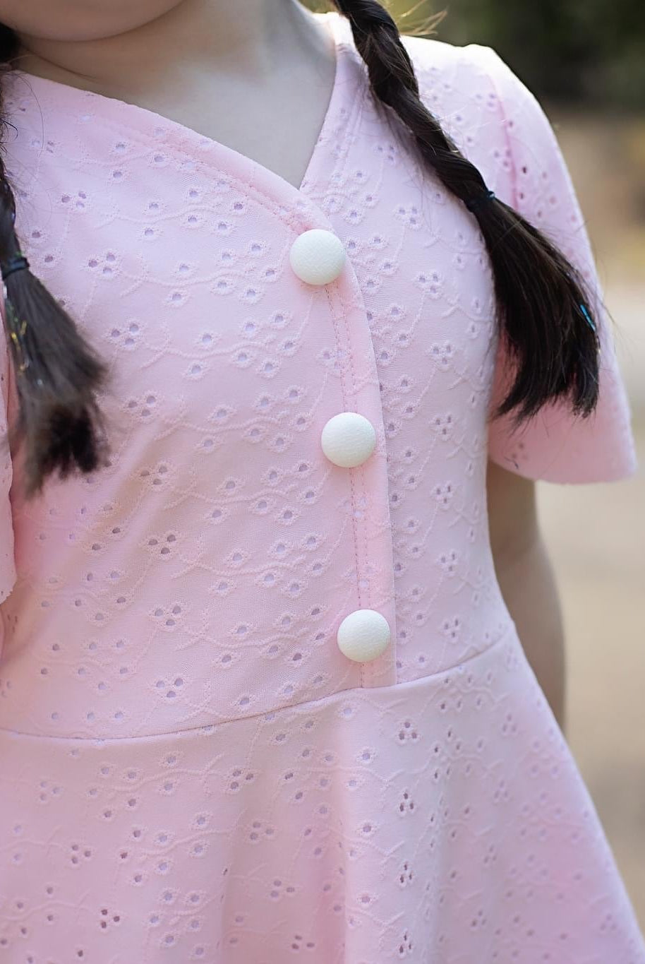Pink, Eyelet Knit Fabric - Boho Fabrics - Jacquard Knit Fabric