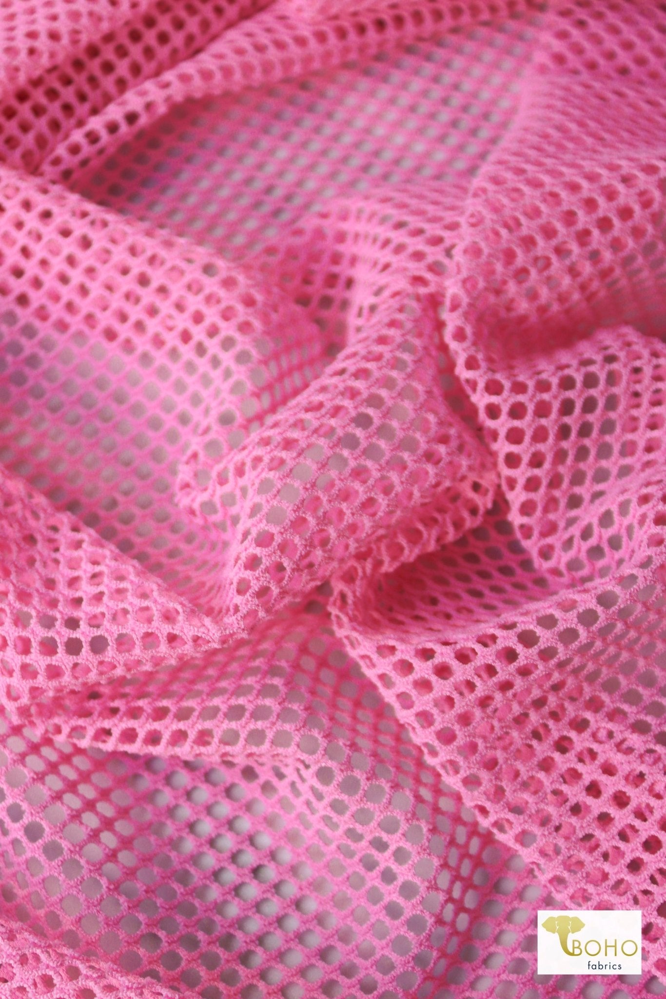 Pink Fish Net, Stretch Mesh - Boho Fabrics - Stretch Mesh