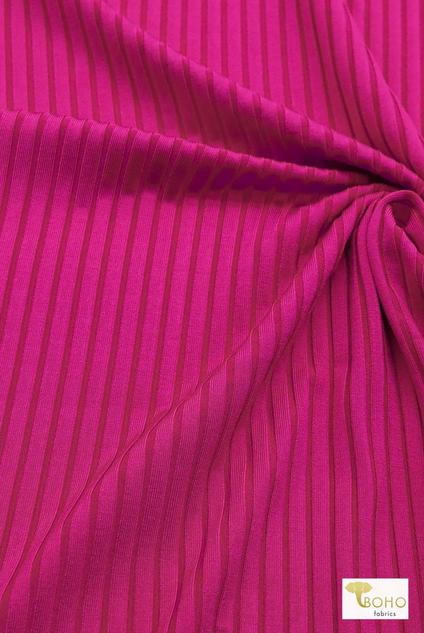 Pink Fuchsia Wide, Athletic Rib Knit Fabric - Boho Fabrics - Athletic Knit Fabric