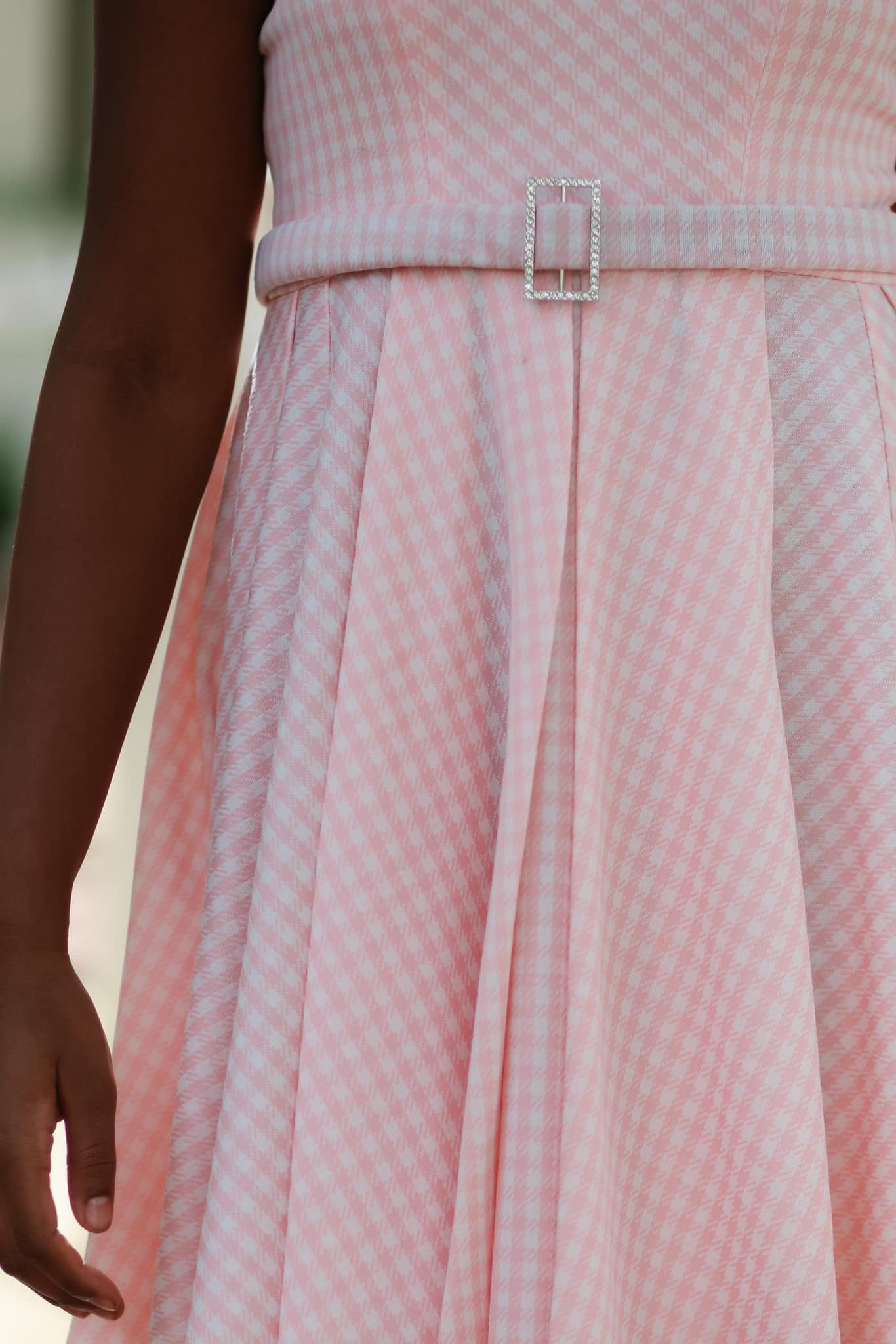 Pink Gingham, Jacquard Print Knit Fabric - Boho Fabrics