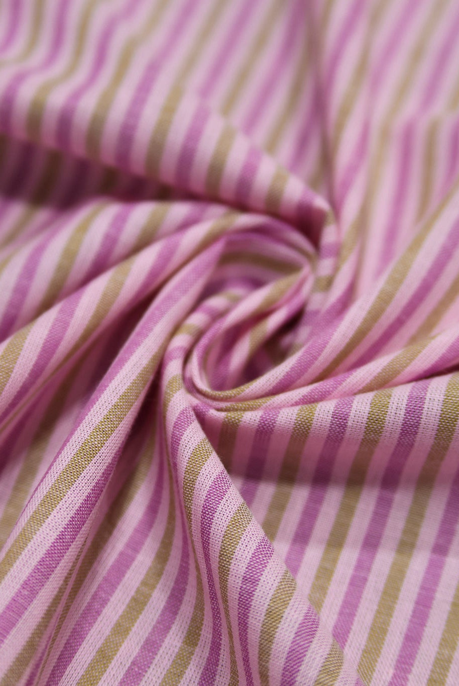 Pink & Khaki Stripes Woven Fabric - Boho Fabrics - Woven Fabric