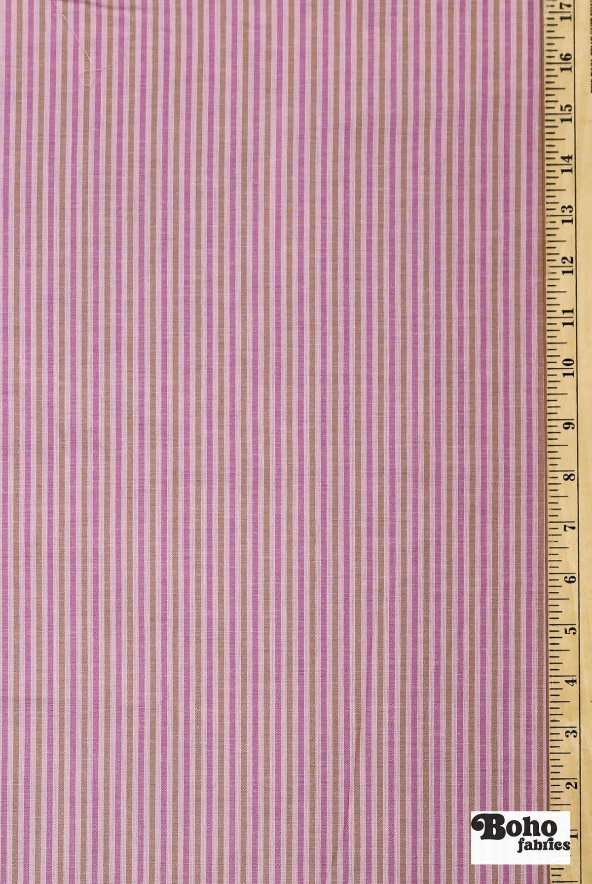 Pink & Khaki Stripes Woven Fabric - Boho Fabrics - Woven Fabric