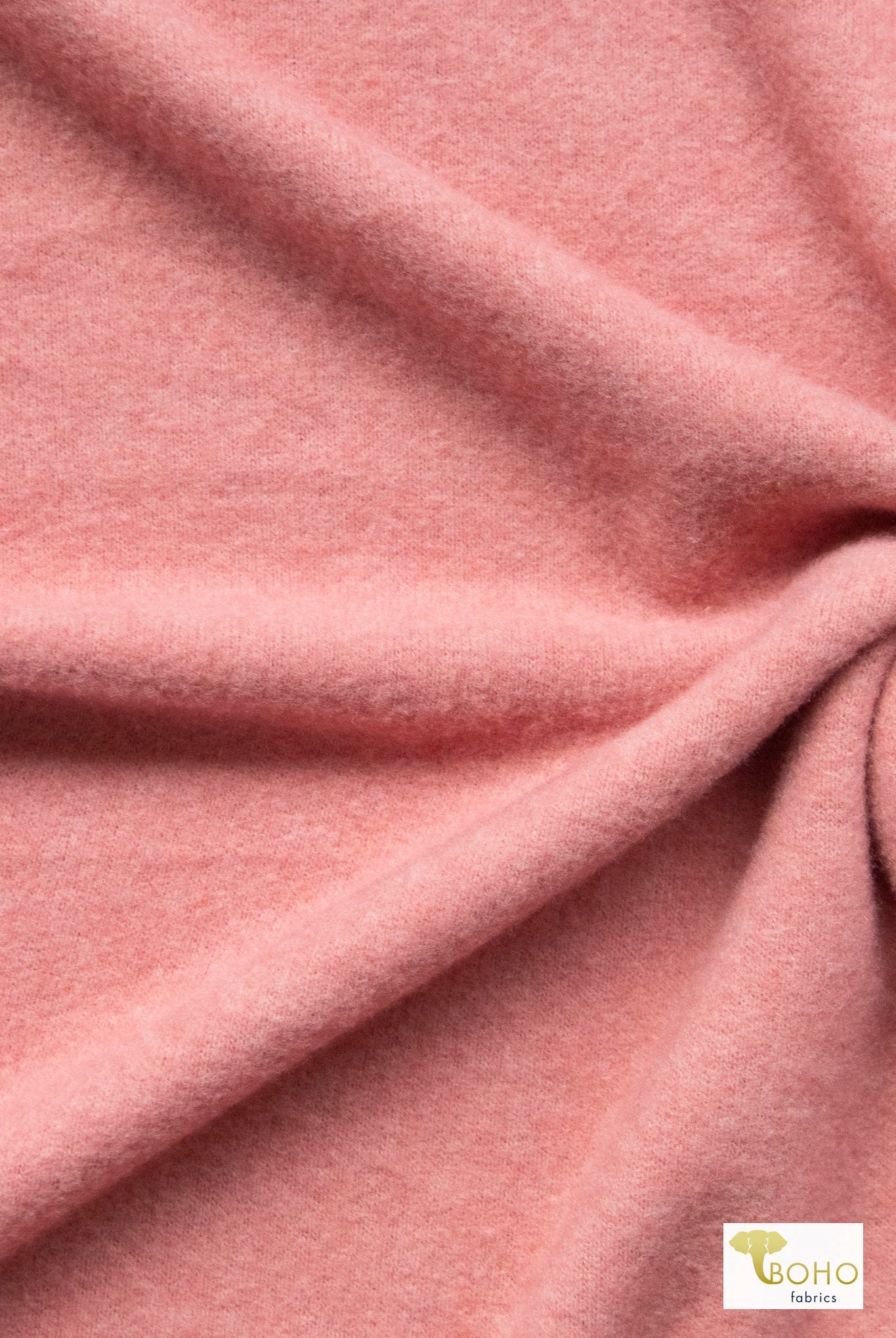 Pink Rosé, Brushed Sweater Knit Fabric - Boho Fabrics - Sweater Solids, Knit Fabric