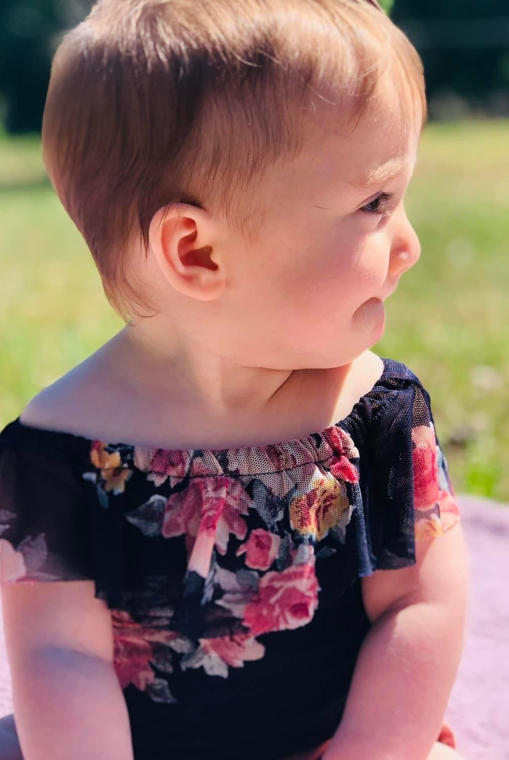 Pink Roses on Navy. Stretch Mesh Print. - Boho Fabrics