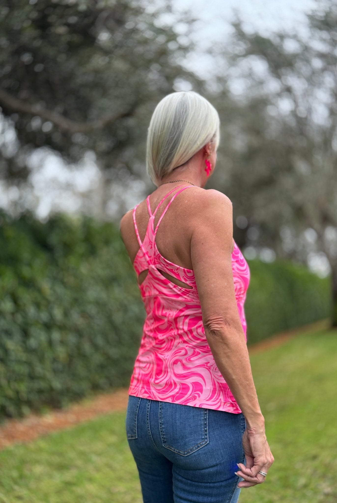 Pink Swirls, Printed Athletic Knit Fabric - Boho Fabrics - Athletic Knit Fabric