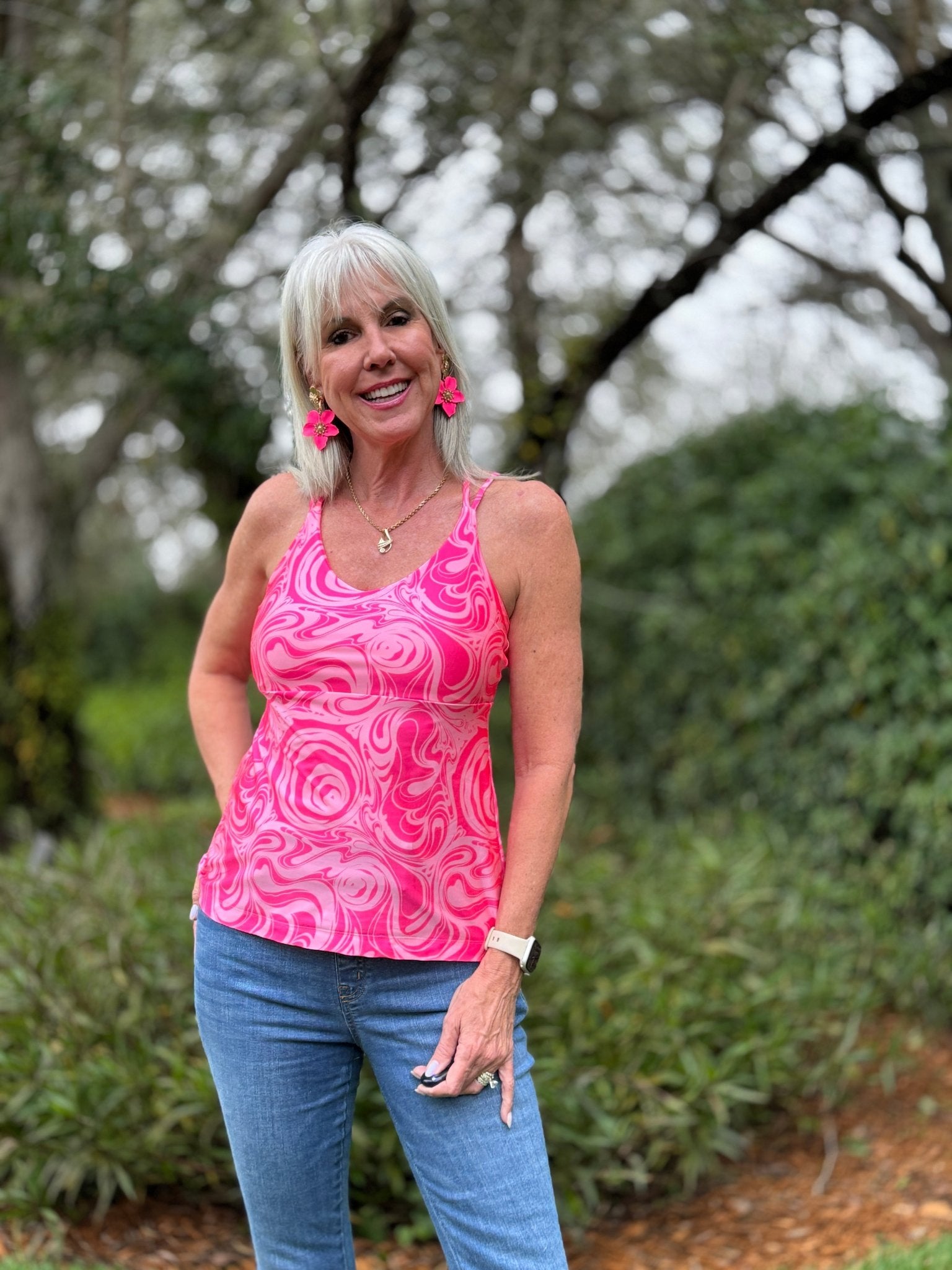 Pink Swirls, Printed Athletic Knit Fabric - Boho Fabrics - Athletic Knit Fabric