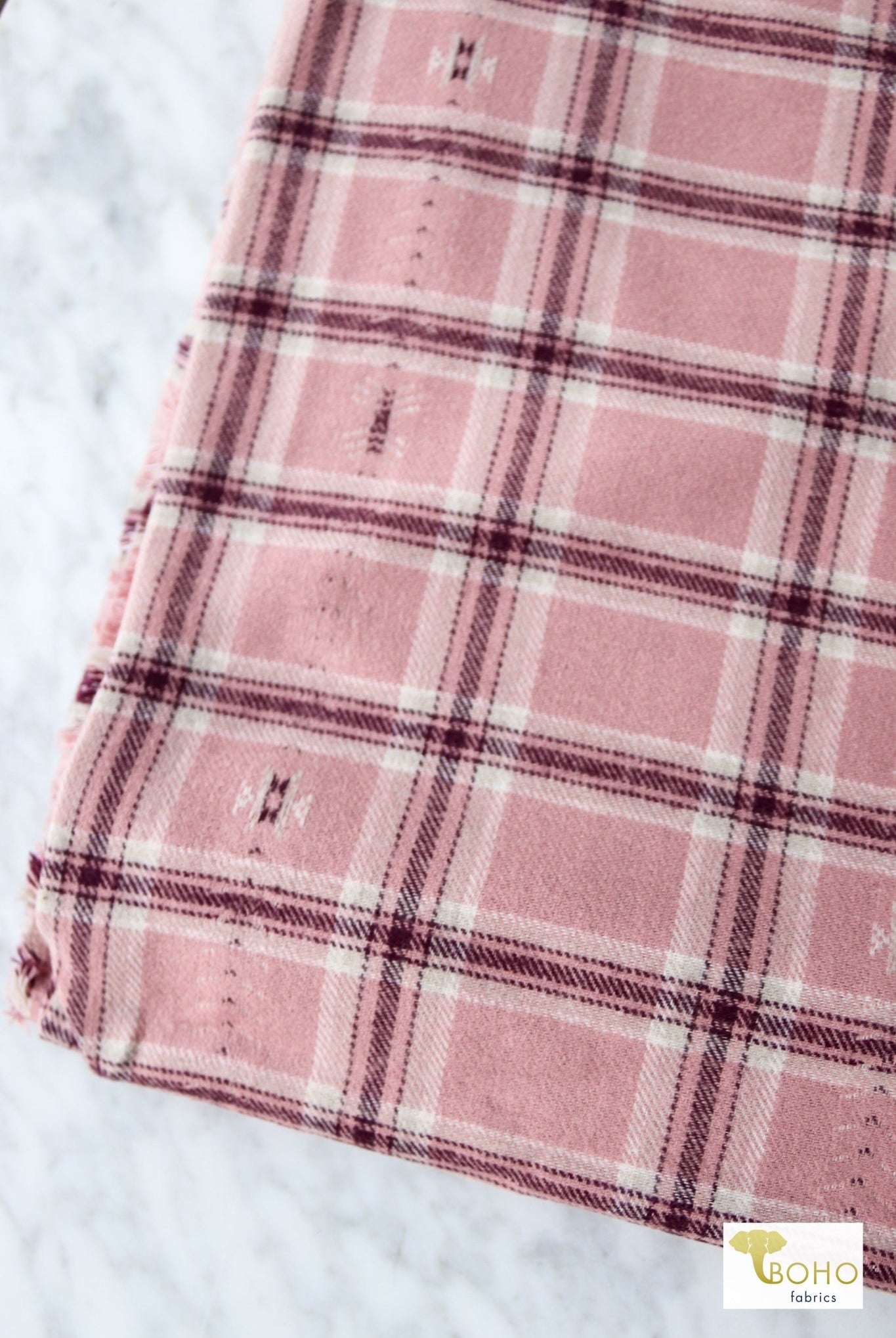 Pink Vineyard - Desert Dobby, Woven Cotton Flannel - Boho Fabrics