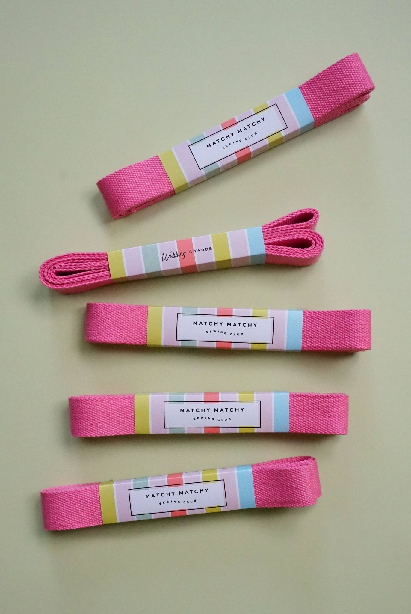 Pink Webbing - Boho Fabrics - Bag Making Supplies