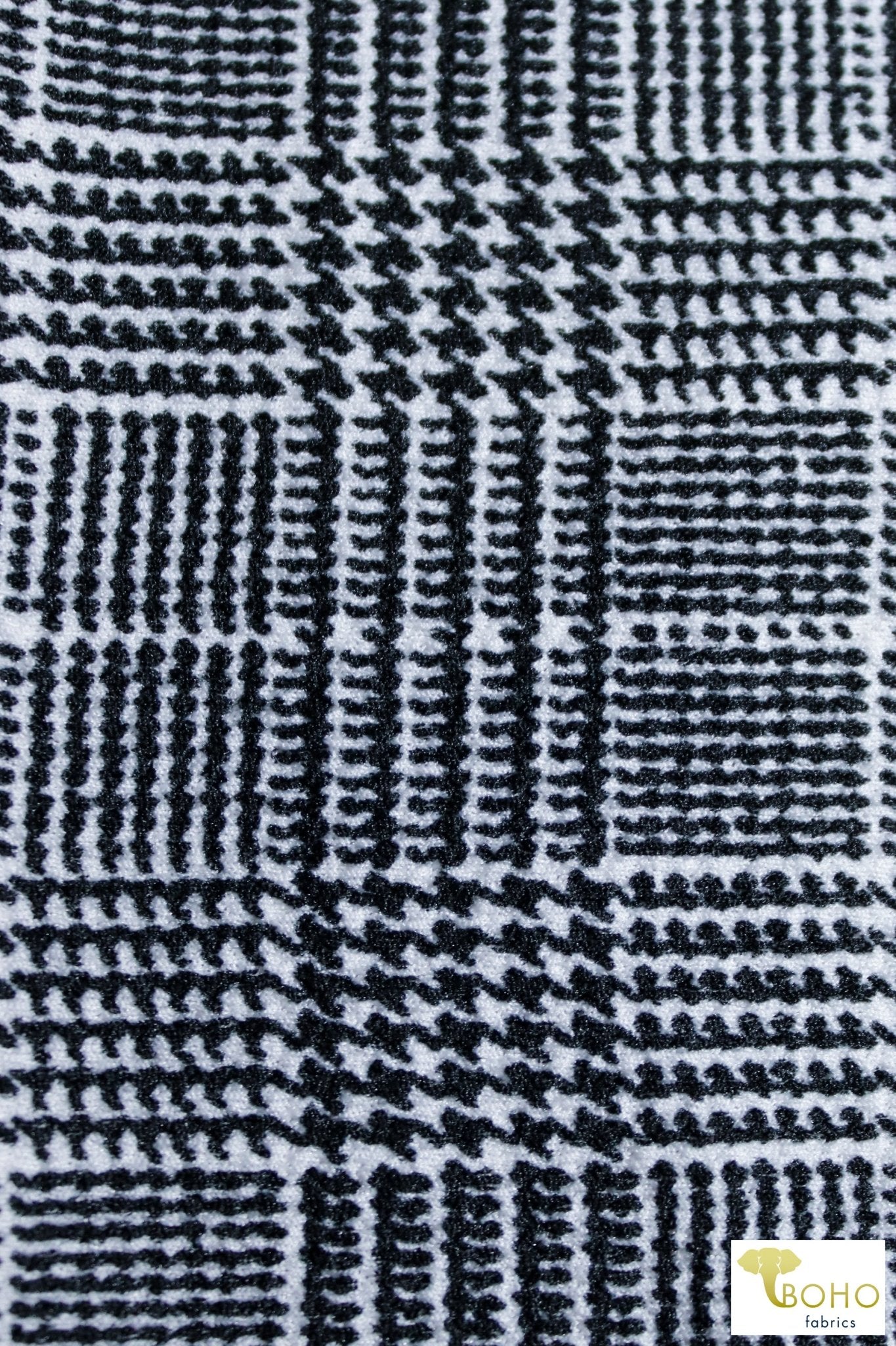 Plaid & Houndstooth, Poly Crepe Knit. - Boho Fabrics
