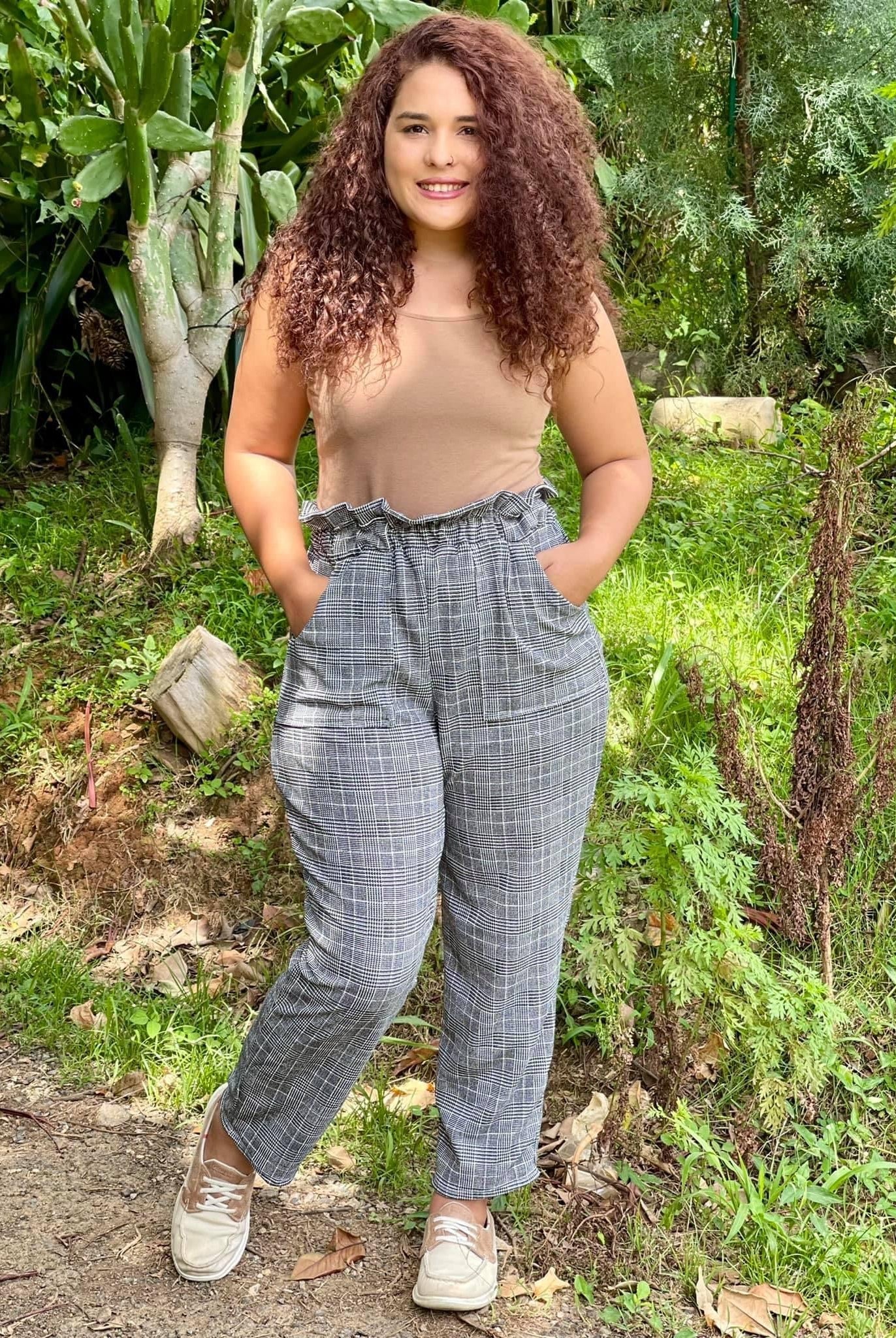 Plaid & Houndstooth, Poly Crepe Knit. - Boho Fabrics