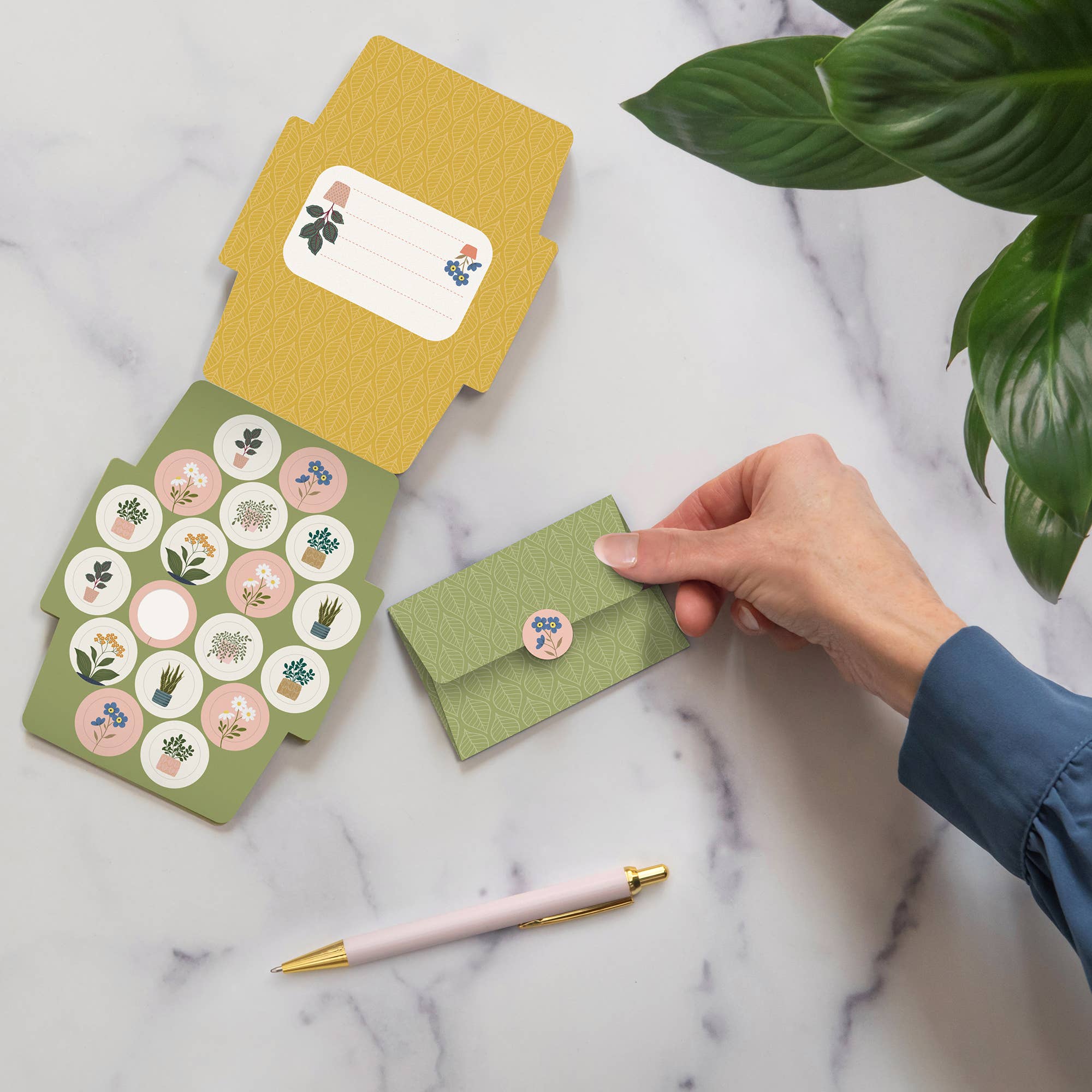 Plant Lover Mini Memo with Stickers - Boho Fabrics -