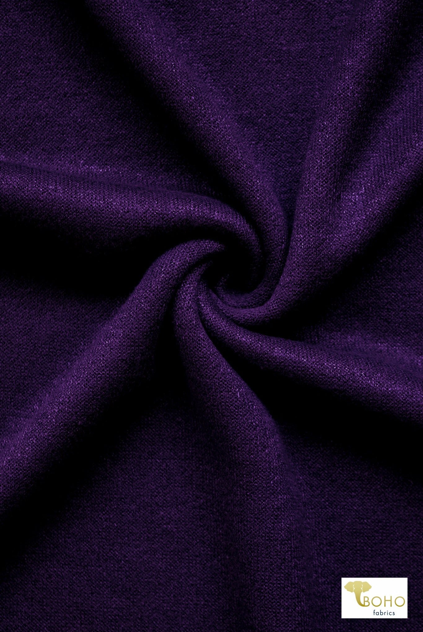 Plum Purple, "Cashmere" Sweater Knit Fabric. (PRE - ORDER) - Boho Fabrics - Sweater Solids, Knit Fabric