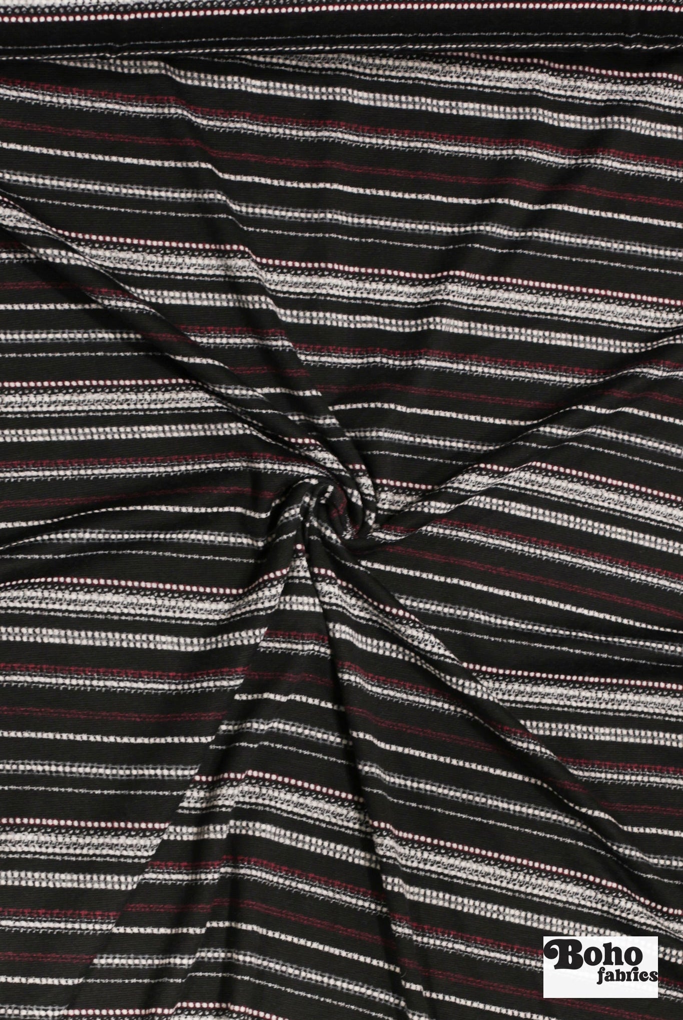 Plum Stripes Sweater Knit - Boho Fabrics - Sweater Prints, Knit Fabric