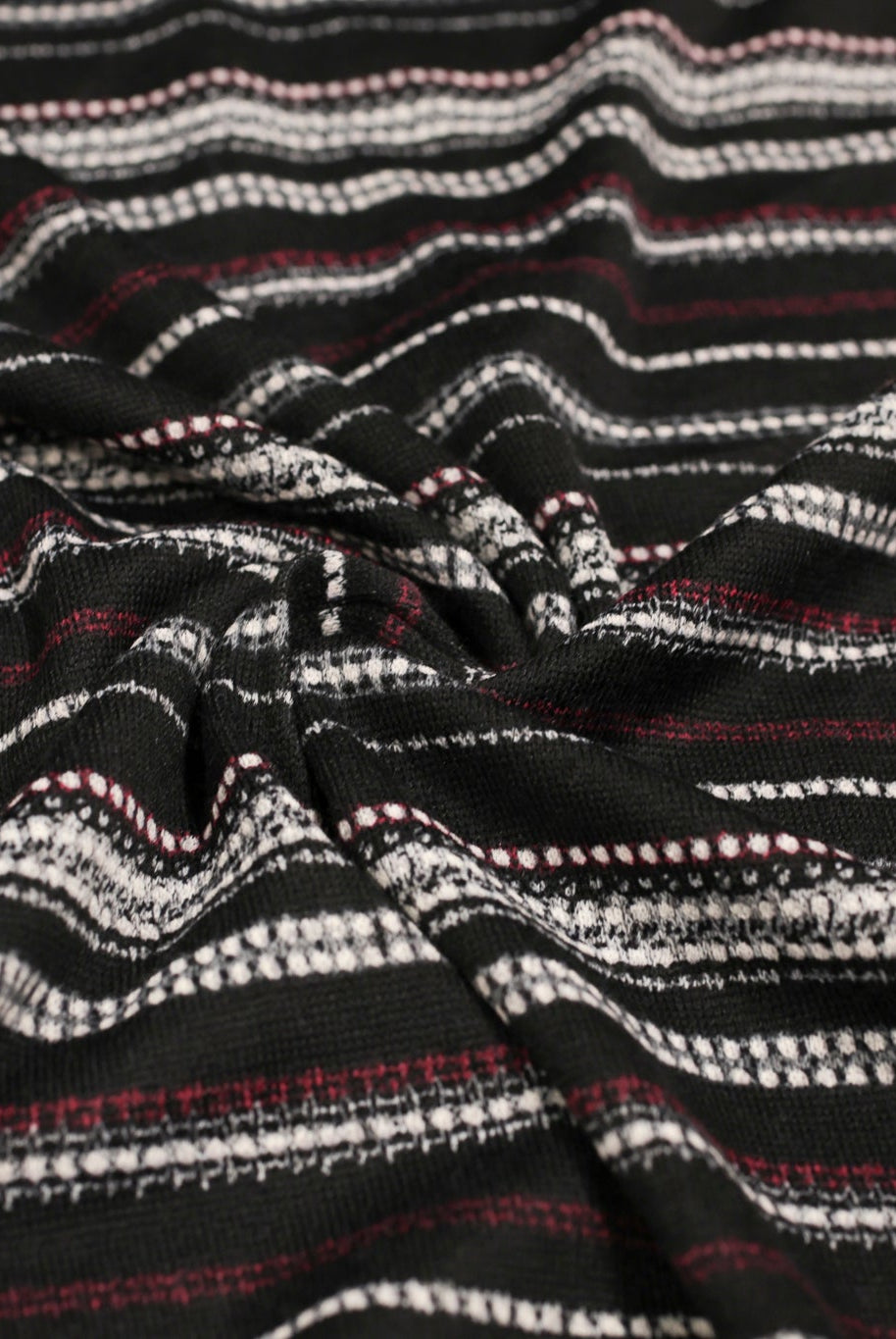 Plum Stripes Sweater Knit - Boho Fabrics - Sweater Prints, Knit Fabric
