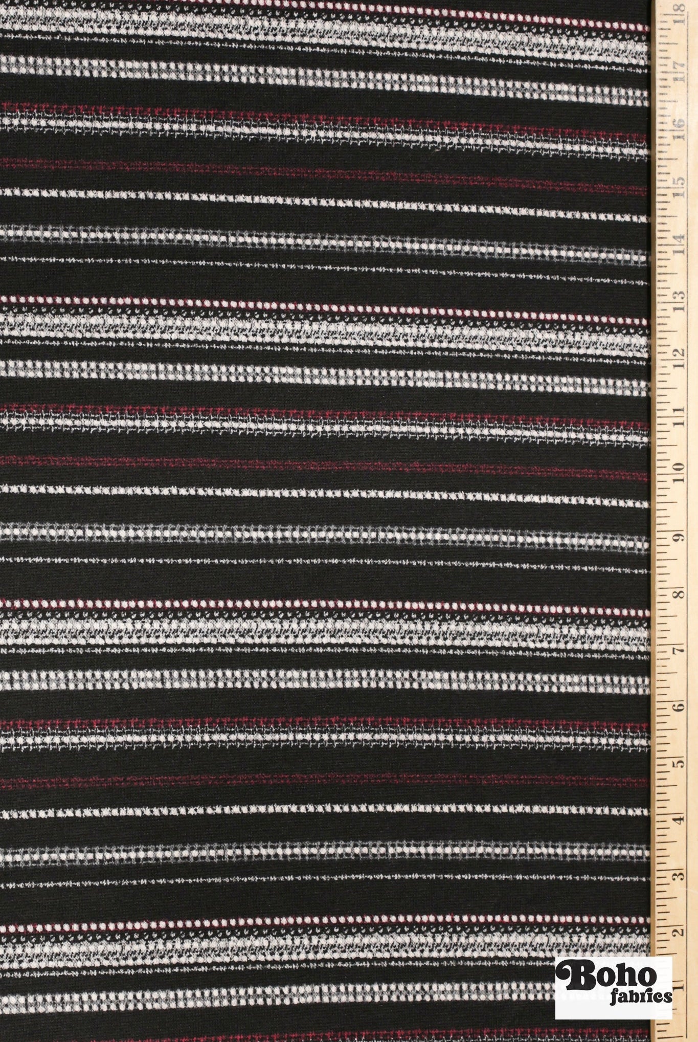 Plum Stripes Sweater Knit - Boho Fabrics - Sweater Prints, Knit Fabric
