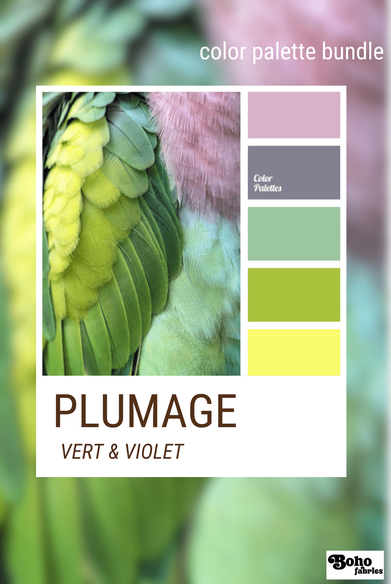 Plumage: Vert & Violet Mystery Color Palette Bundle - Boho Fabrics - Fabric Bundles