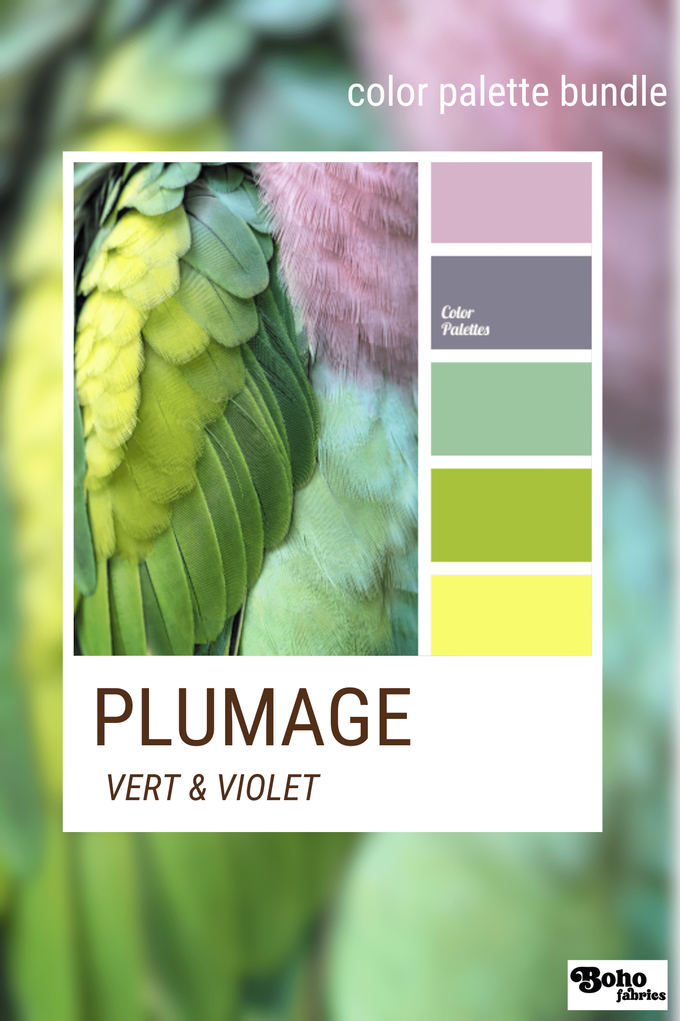 Plumage: Vert & Violet Mystery Color Palette Bundle - Boho Fabrics - Fabric Bundles