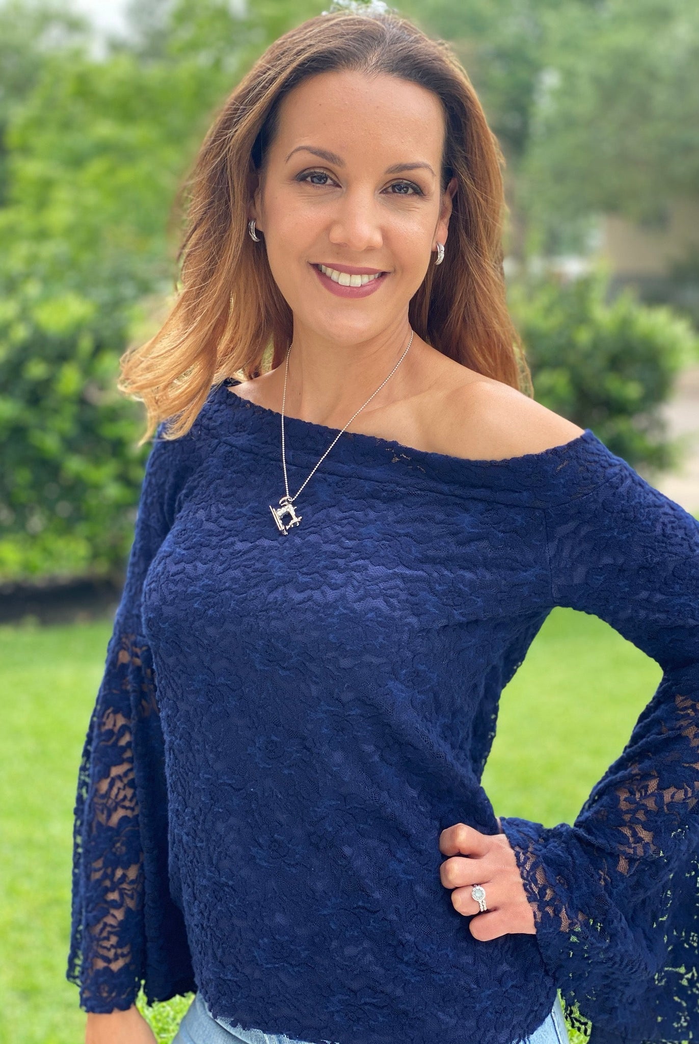 Plush Navy Florals, Stretch Lace. SL-122 - Boho Fabrics