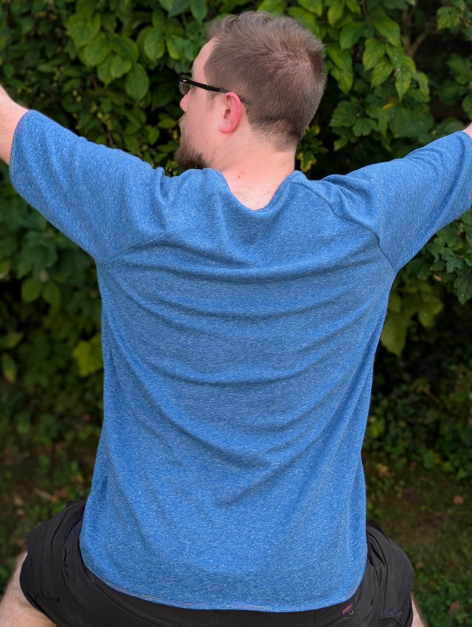 Polartec, Heathered - Blue, Flat Back, Brushed Rib Fabric - Boho Fabrics - Rib Solid, Knit Fabric