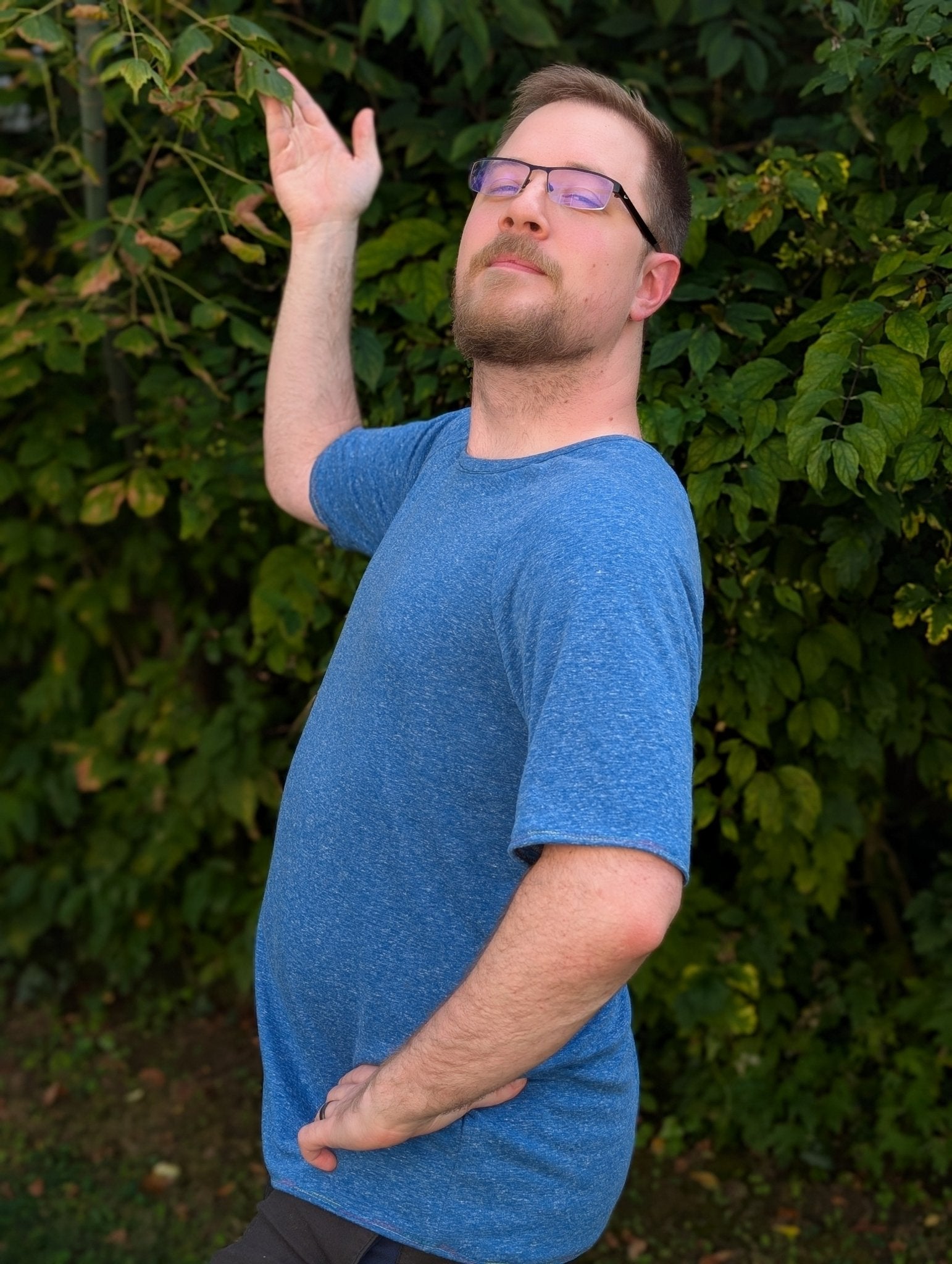 Polartec, Heathered - Blue, Flat Back, Brushed Rib Fabric - Boho Fabrics - Rib Solid, Knit Fabric