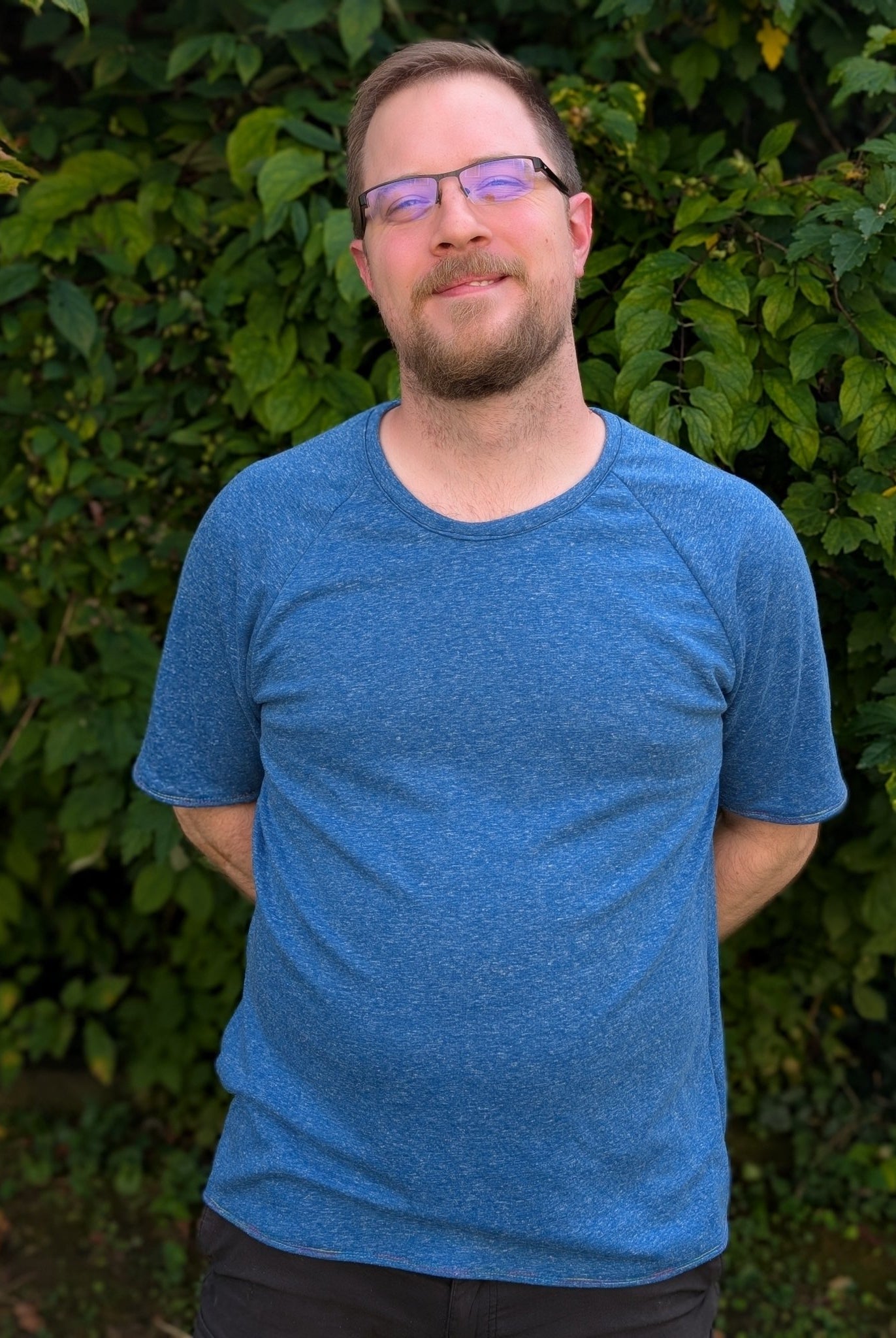 Polartec, Heathered - Blue, Flat Back, Brushed Rib Fabric - Boho Fabrics - Rib Solid, Knit Fabric