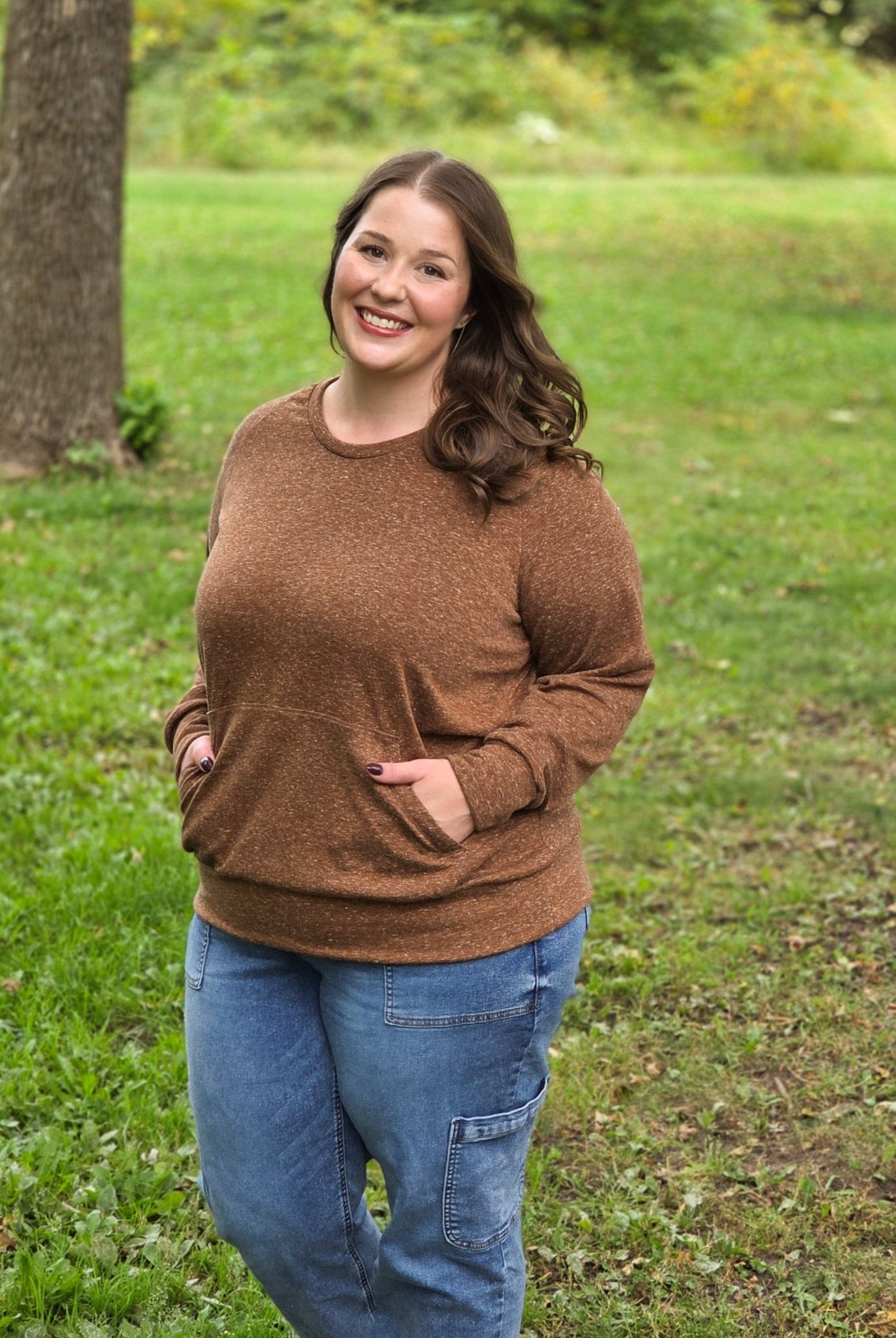 Polartec, Heathered - Brown, Flat Back, Brushed Rib Fabric - Boho Fabrics - Rib Solid, Knit Fabric