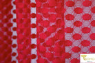 Polka Dot in Red. Stretch Lace. SL-107-RED - Boho Fabrics