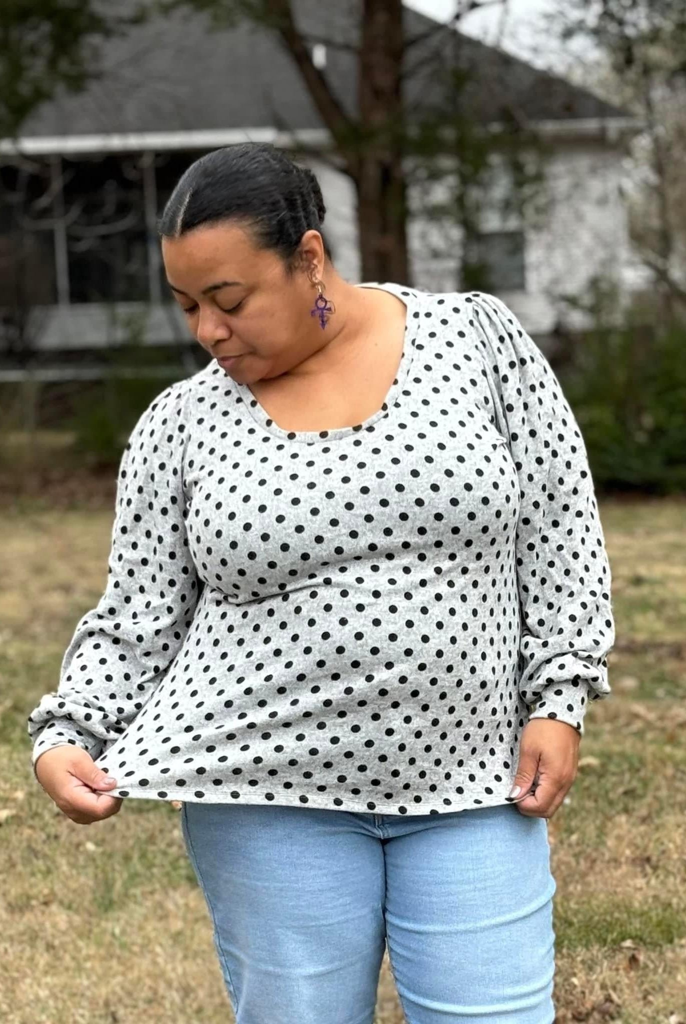 Polka Dot Sweater - Boho Fabrics
