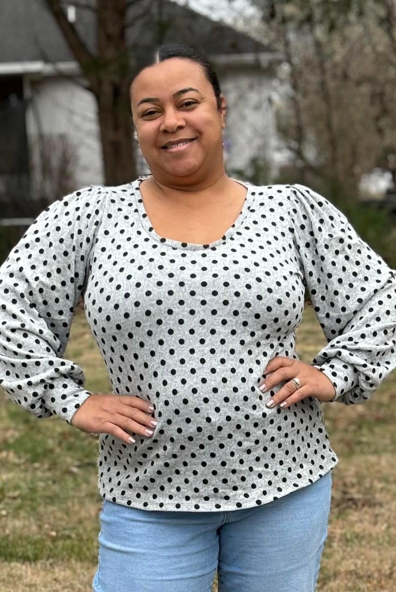 Polka Dot Sweater - Boho Fabrics