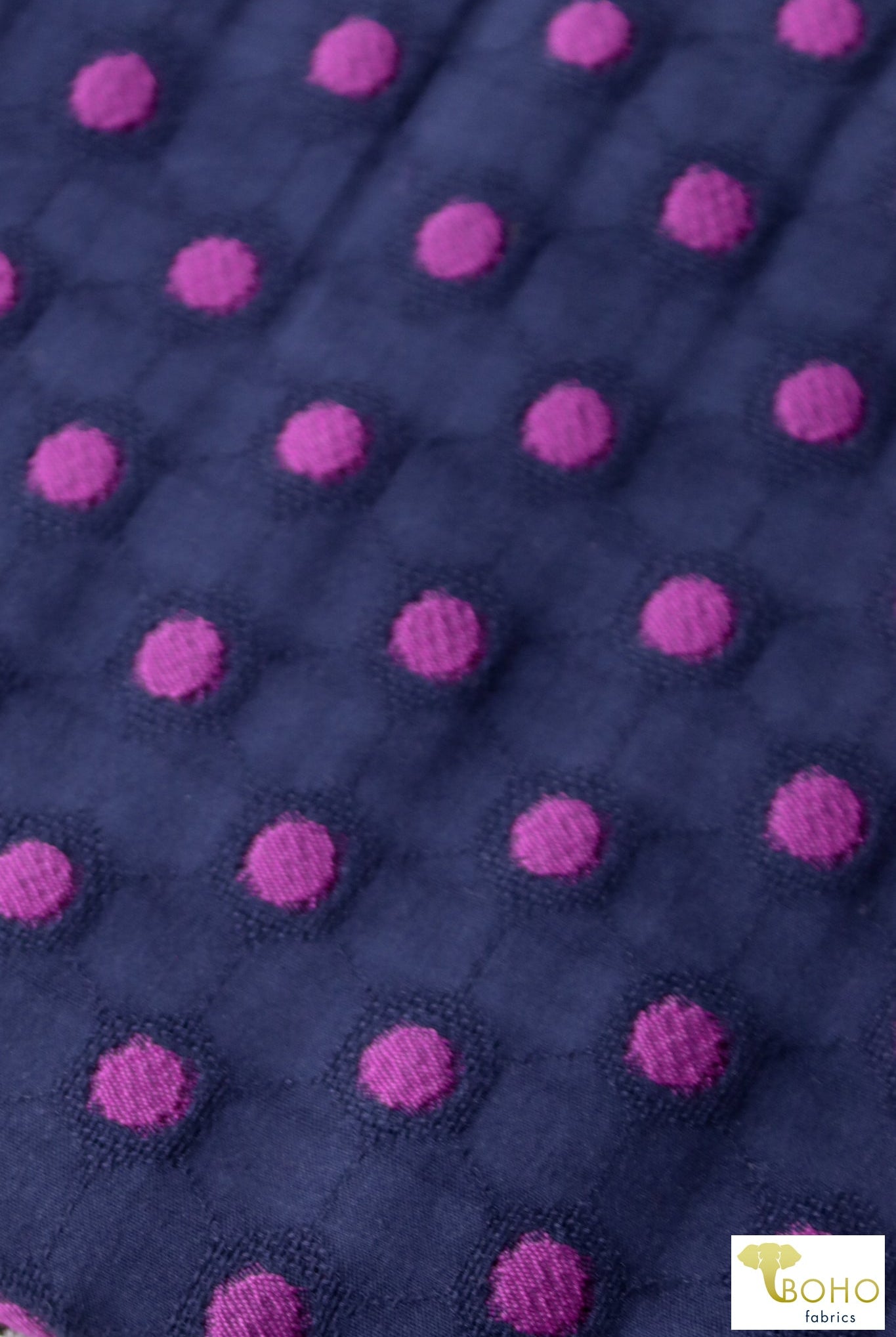 Polka Dots Purple. Cotton Jacquard Woven, WVP-253-PURP - Boho Fabrics