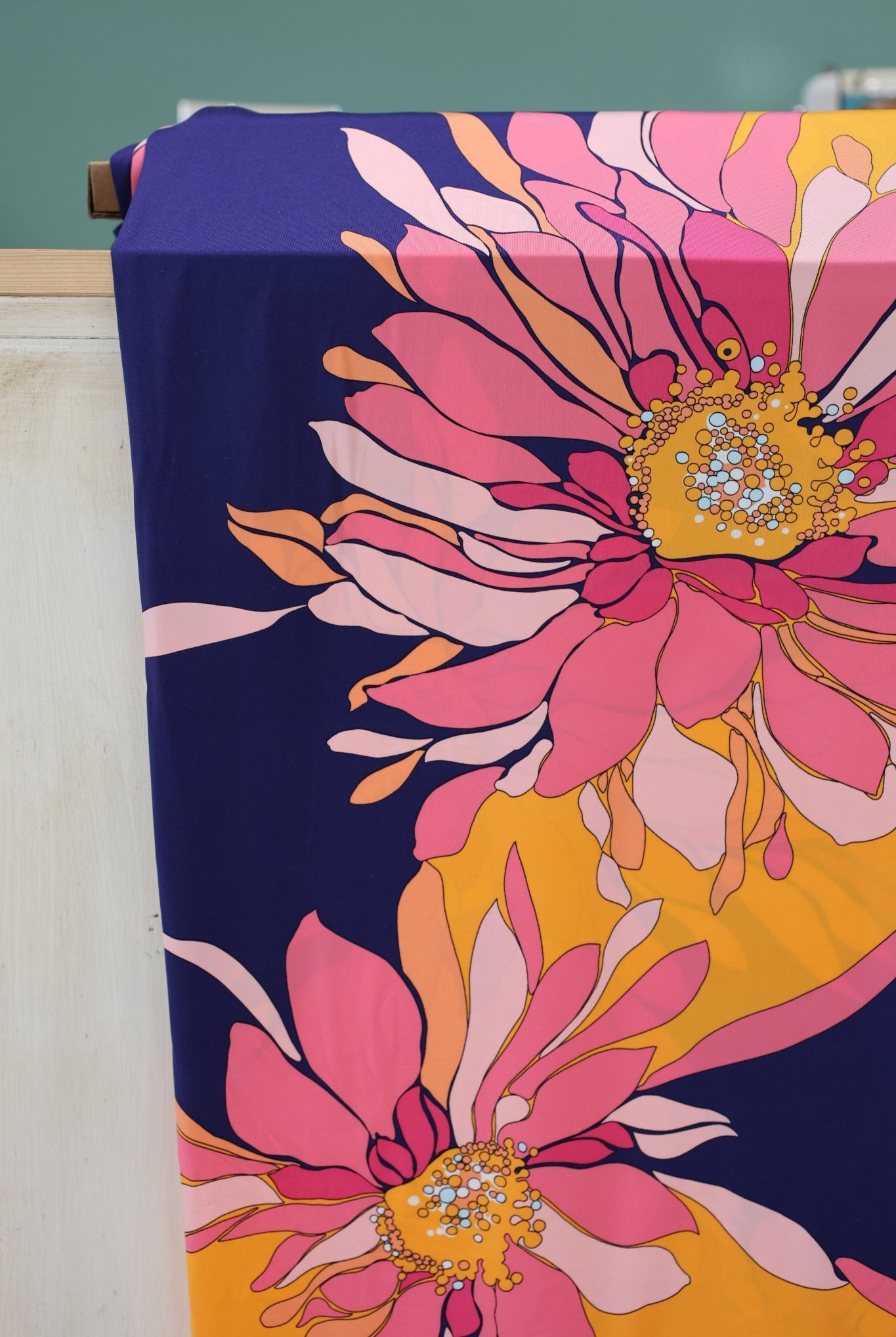 Pop Art Petals, Athletic Printed Knit Fabric - Boho Fabrics - Athletic Knit Fabric