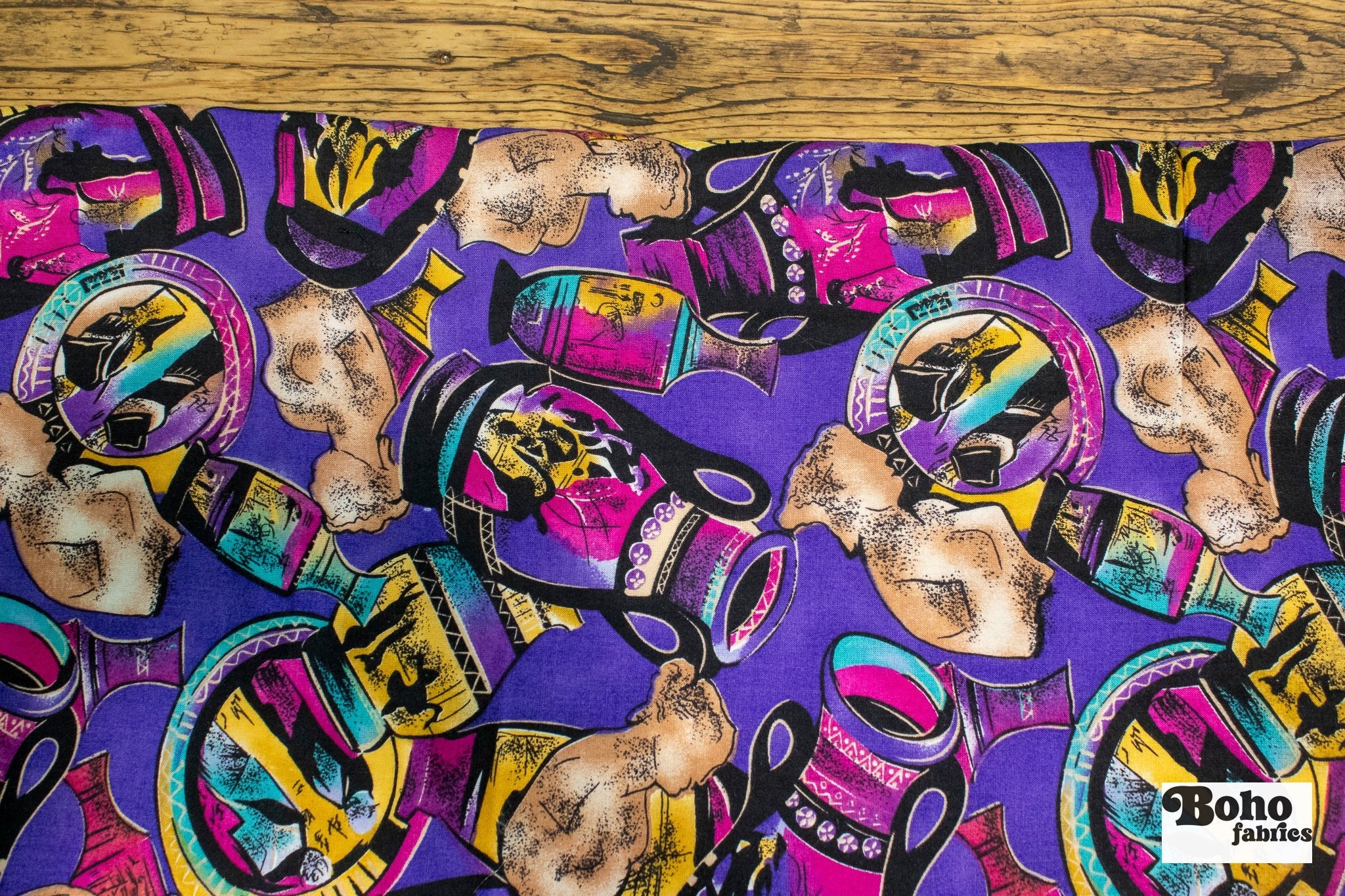 Pop Parthenon, Vintage Woven Fabric. SOLD AS 2.75 Yard Piece - Boho Fabrics - Vintage Fabric