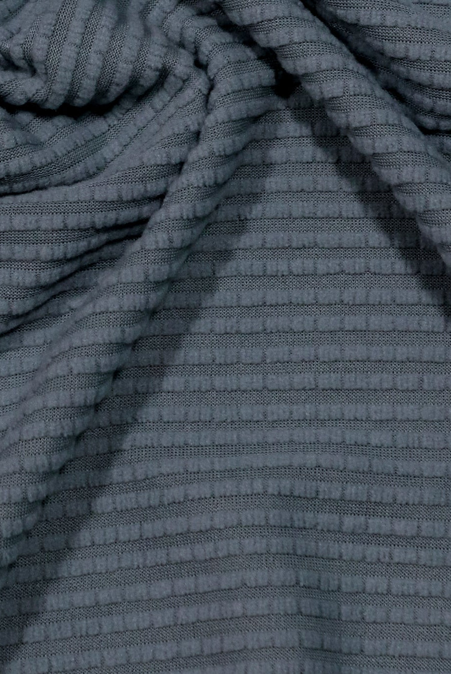 Power Grid Fleece by Polartec. Performance Knit Fabric in Steel Blue/Gray. *2nds* - Boho Fabrics - Performance Fabrics