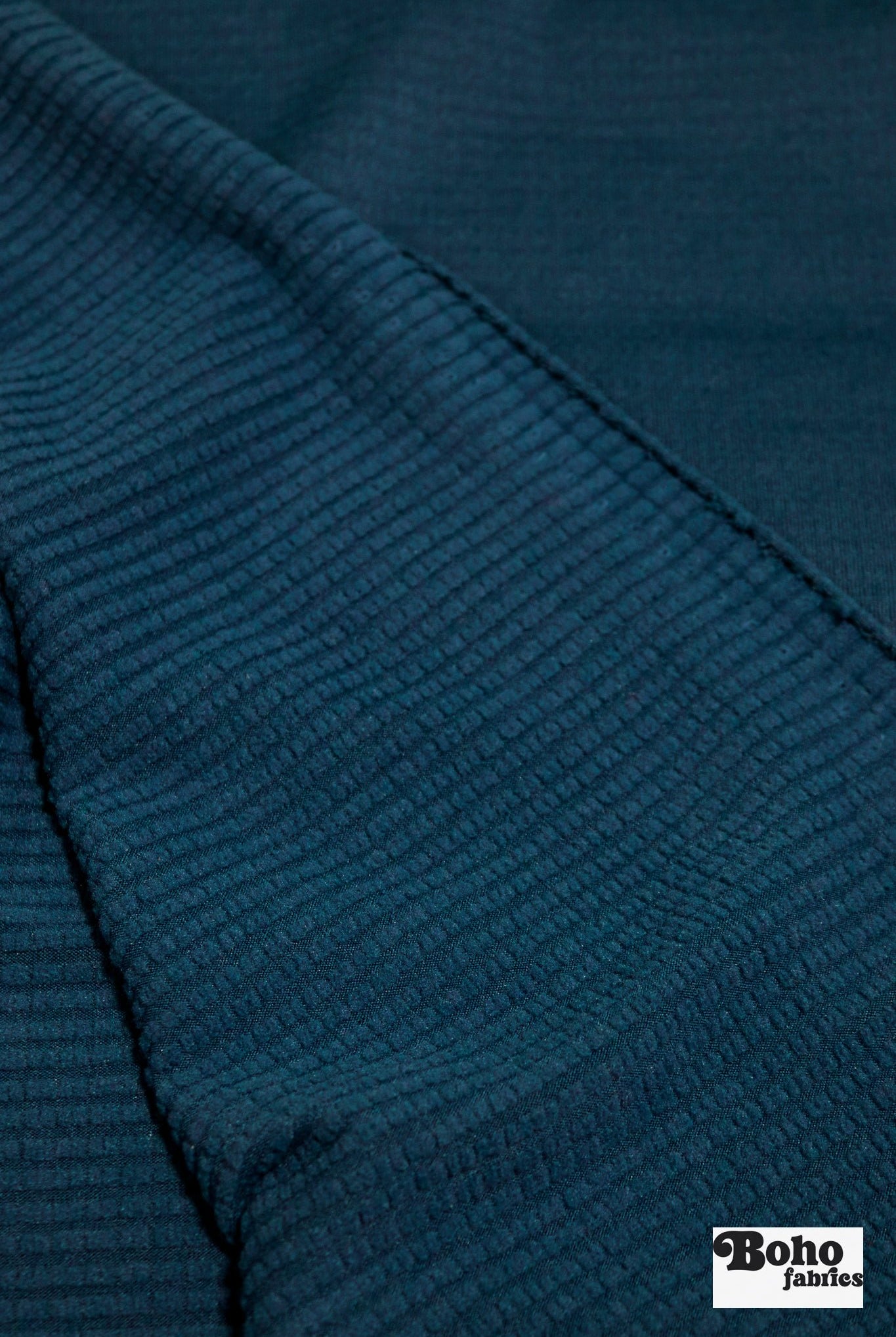 Power Grid Fleece by Polartec. Performance Knit Fabric in Teal *2nds* - Boho Fabrics - Athletic Knit Fabric