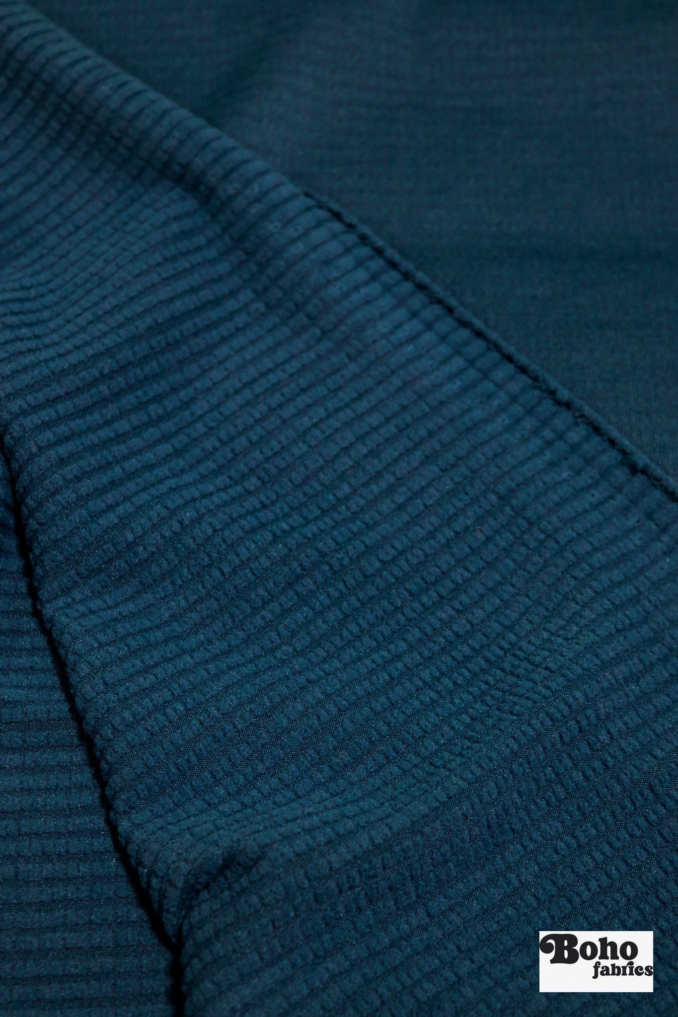 Power Grid Fleece by Polartec. Performance Knit Fabric in Teal *2nds* - Boho Fabrics - Athletic Knit Fabric