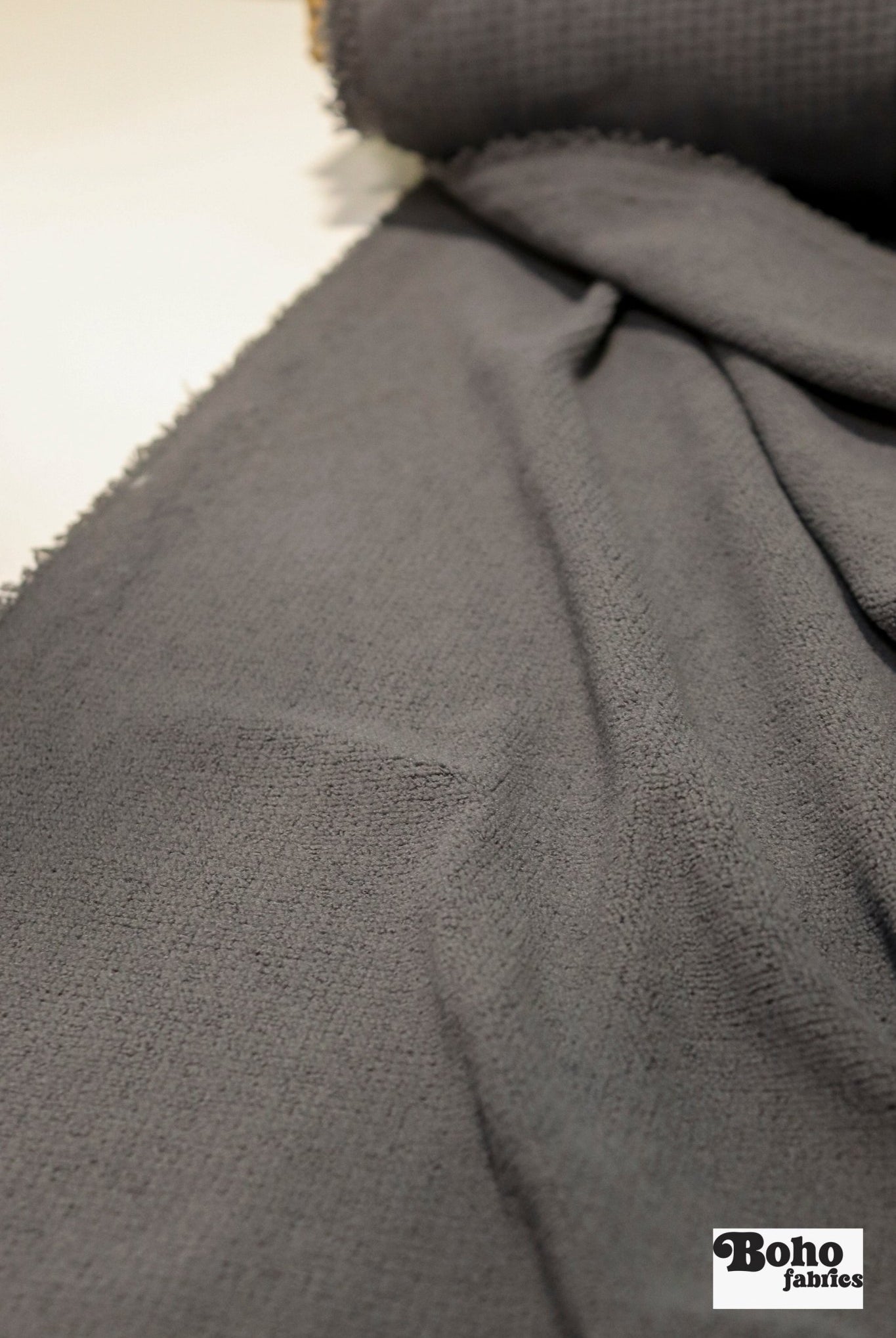 Power Grid Mid - Warmth (Terry - Style), Charcoal Maps — Performance Baselayer Fleece Fabric by Polartec - Boho Fabrics - Performance Fabrics