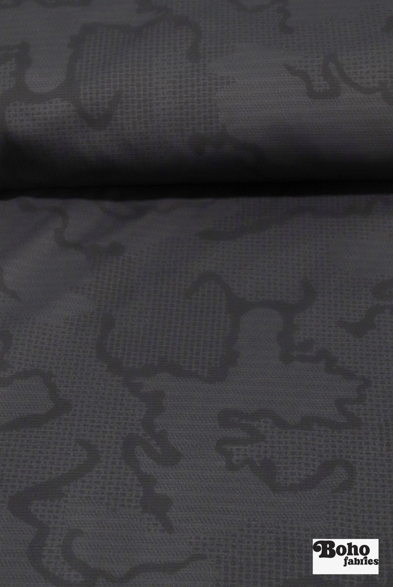 Power Grid Mid - Warmth (Terry - Style), Charcoal Maps — Performance Baselayer Fleece Fabric by Polartec - Boho Fabrics - Performance Fabrics