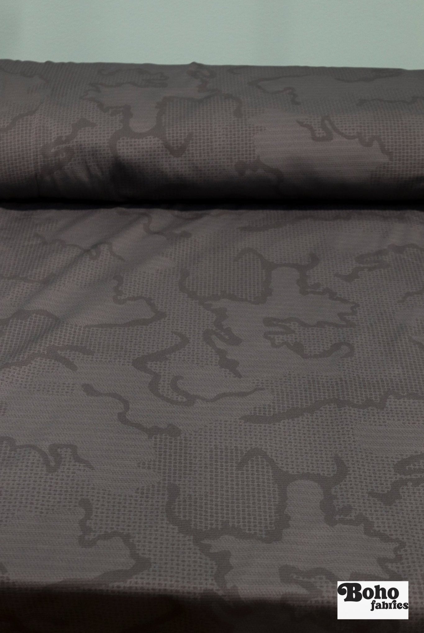 Power Grid Mid - Warmth (Terry - Style), Charcoal Maps — Performance Baselayer Fleece Fabric by Polartec - Boho Fabrics - Performance Fabrics